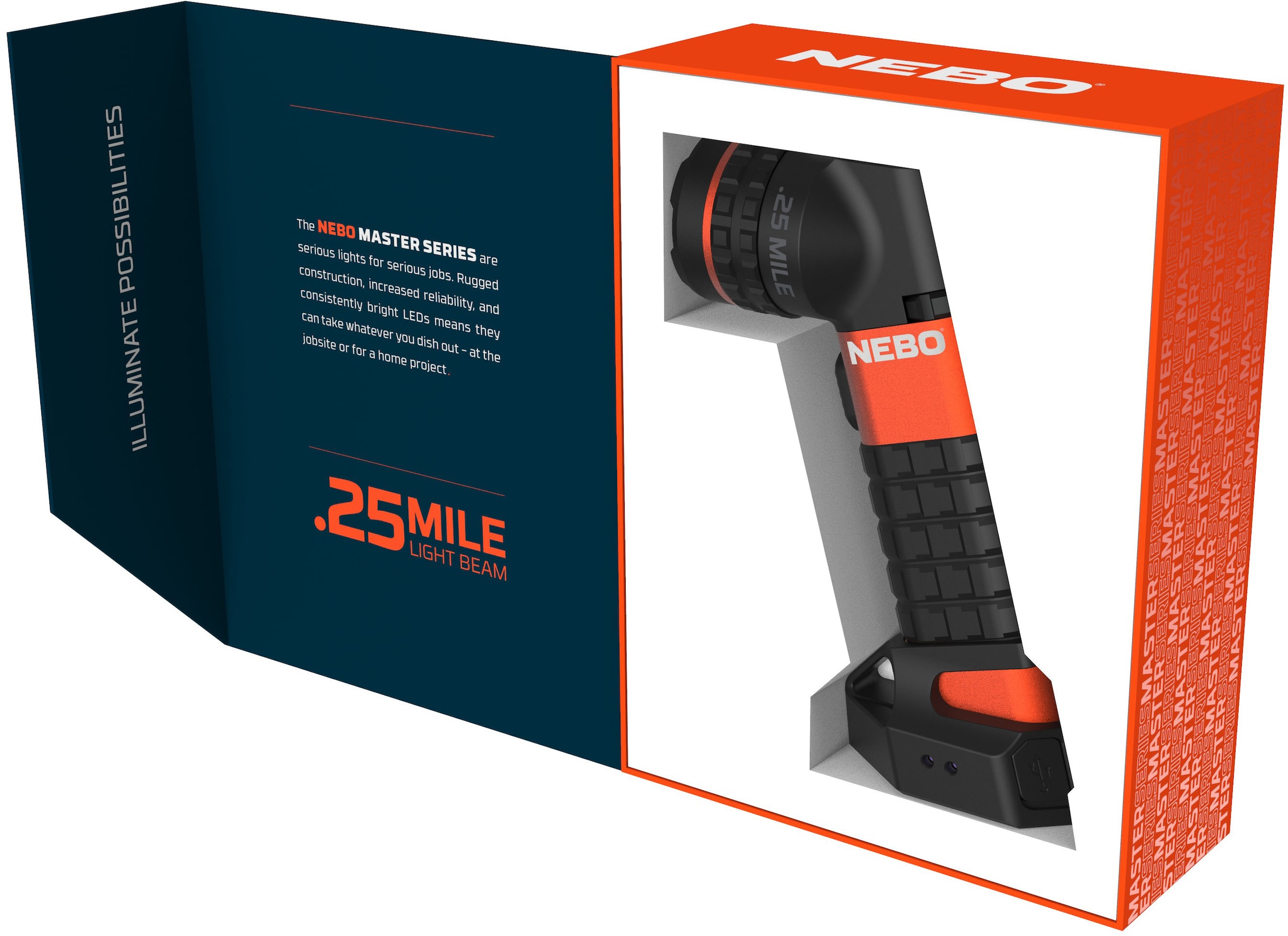 NEBO LED Taschenlampe »Nebo Master Series SL25« Set, Taschenlampe inkl. Ladekabel, 2 Stk. tlg. 400m Reichweite für 6,5 Stunden!