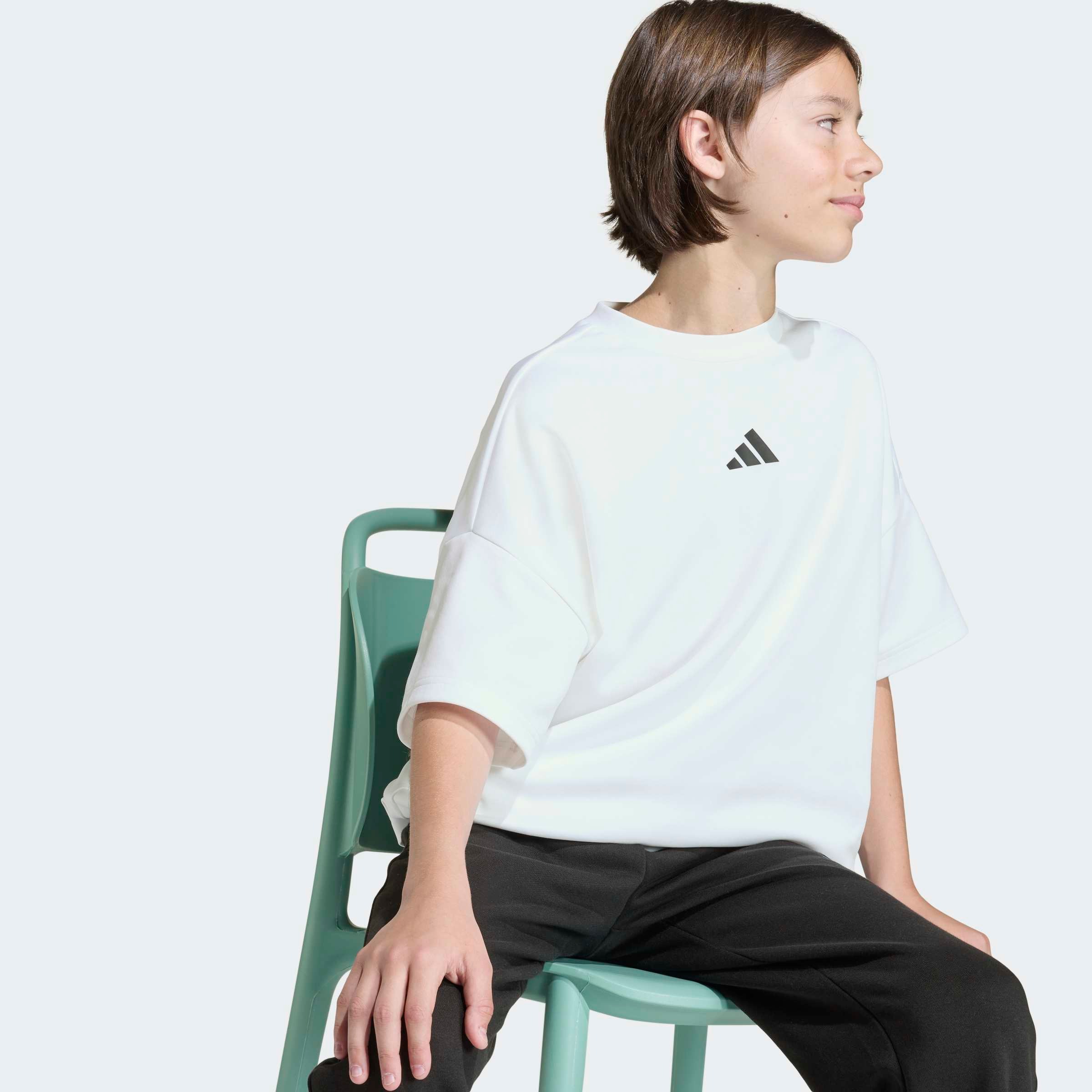 adidas Sportswear T-Shirt »J FI OVSZ TEE« für Kinder, mit Rundhalsausschnitt, ohne Verschluss, aus Baumwolle
