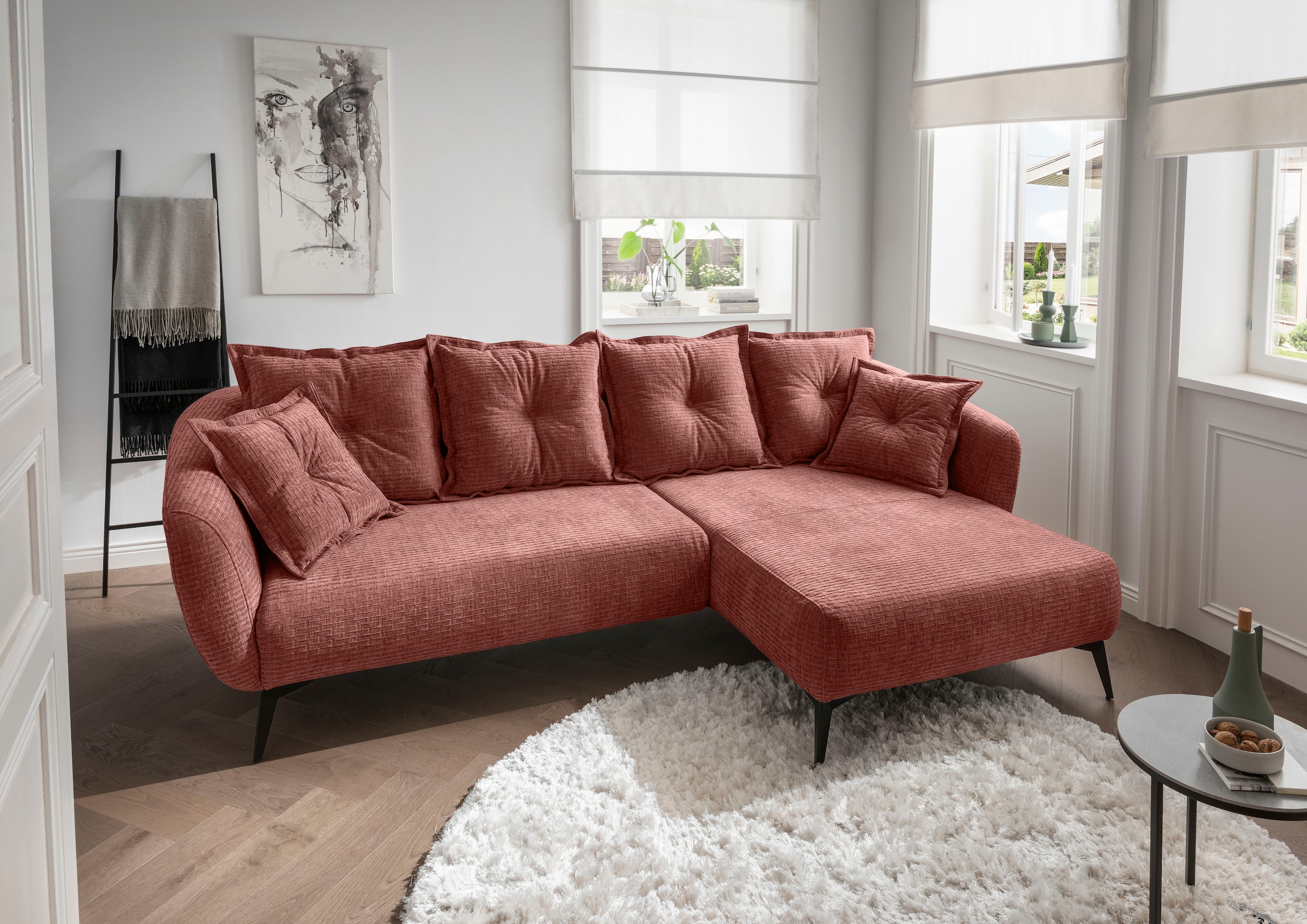 Home affaire Ecksofa "Baggio Stellmaße 277/162 cm, modern & elegant, hoher günstig online kaufen