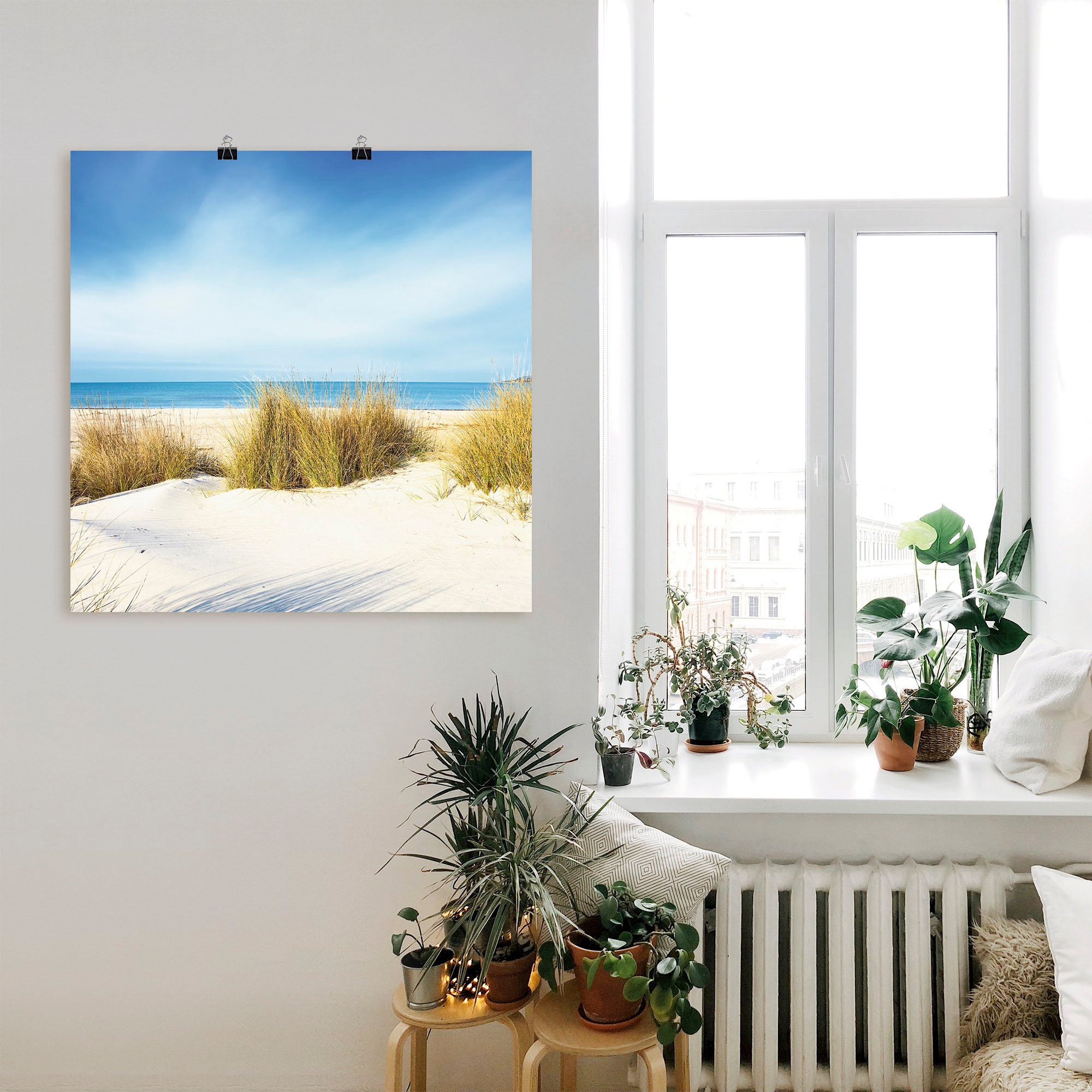 Artland Wandbild "Gras auf Sanddünen", Strand, (1 St.), als Leinwandbild, P günstig online kaufen