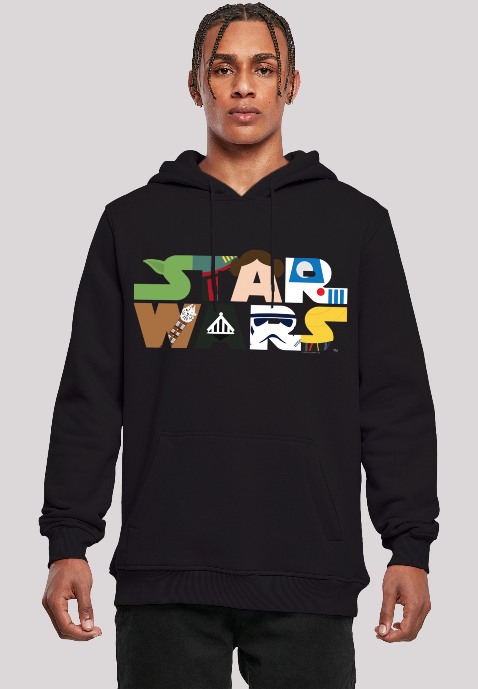 F4NT4STIC Rundhalspullover »F4NT4STIC Herren Star Wars Character Logo with Heavy Hoody«, (1 tlg.)