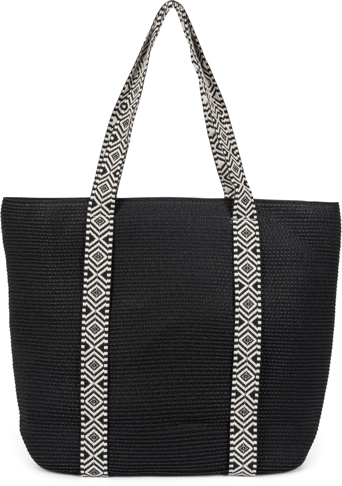 styleBREAKER Strandtasche "Papierstroh Strandtasche Azteken Muster"