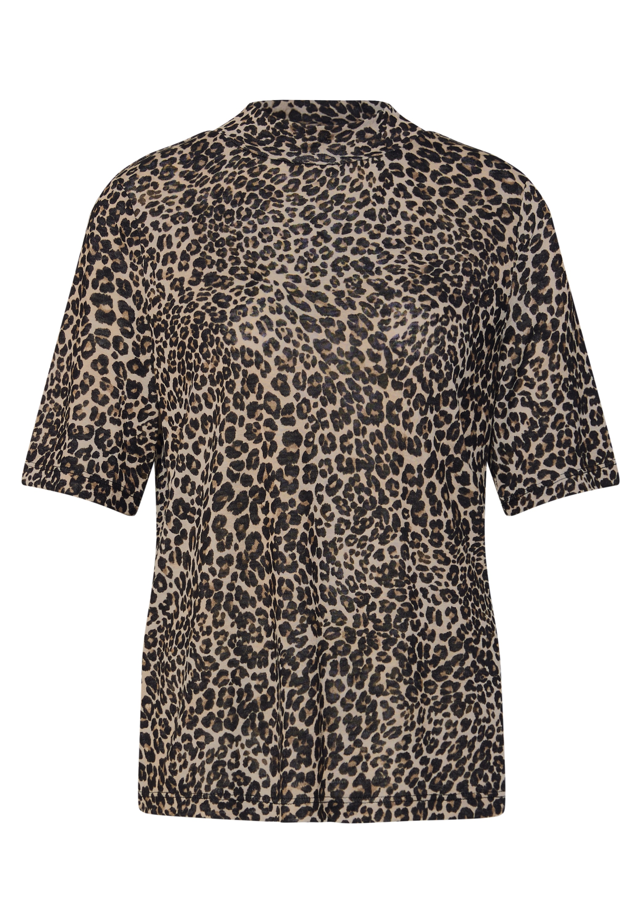 STREET ONE T-Shirt, mit Animal Print und in Leinen-Optik