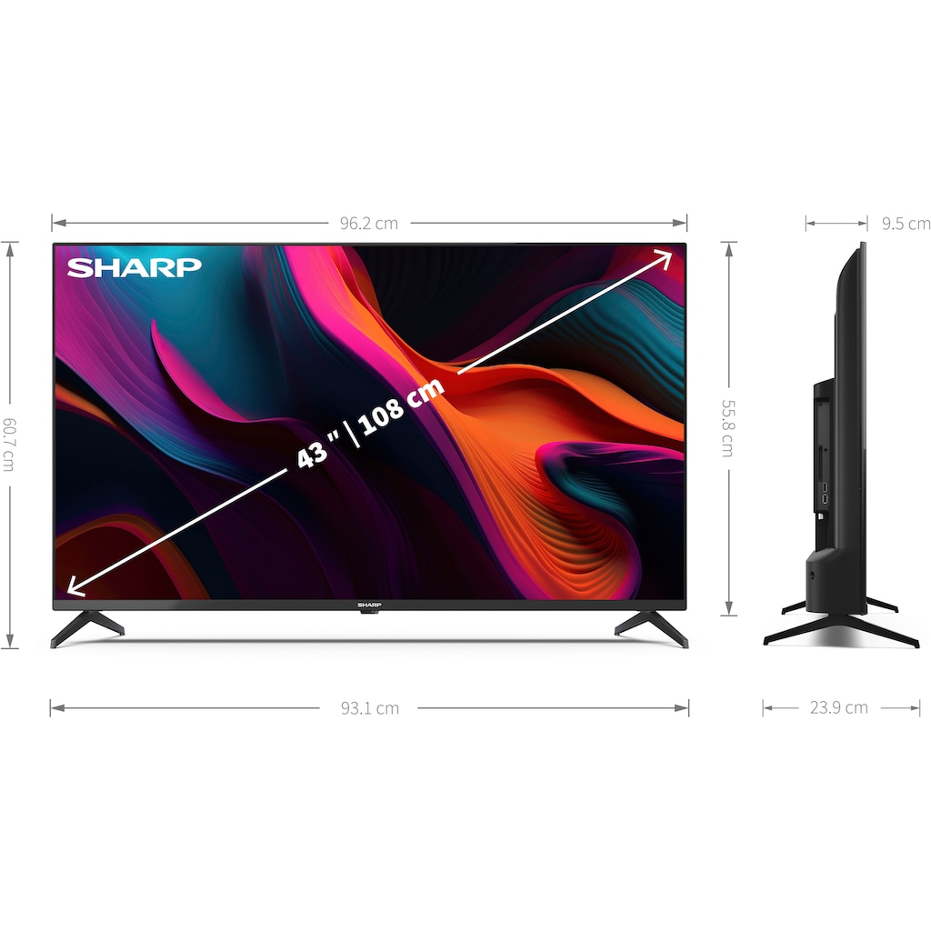 Sharp LED-Fernseher »SHARP 43GL4260E Google TV 108 cm (43 Zoll) 4K Ultra HD Google TV«, 108 cm/43 Zoll, 4K Ultra HD, Google TV-Smart-TV