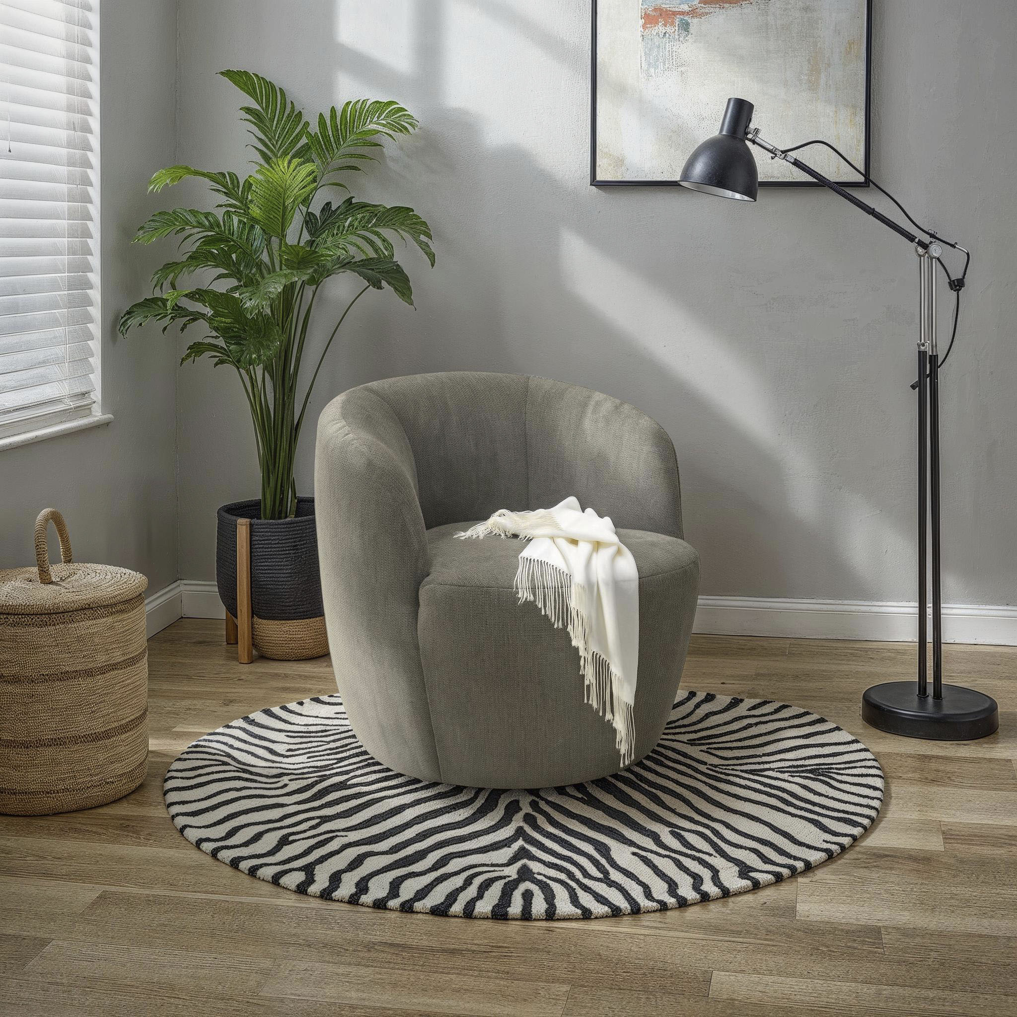 Thumbnail - DOMO collection Sessel "Obidos moderner Loungesessel" Struktur weich, schlammfarben