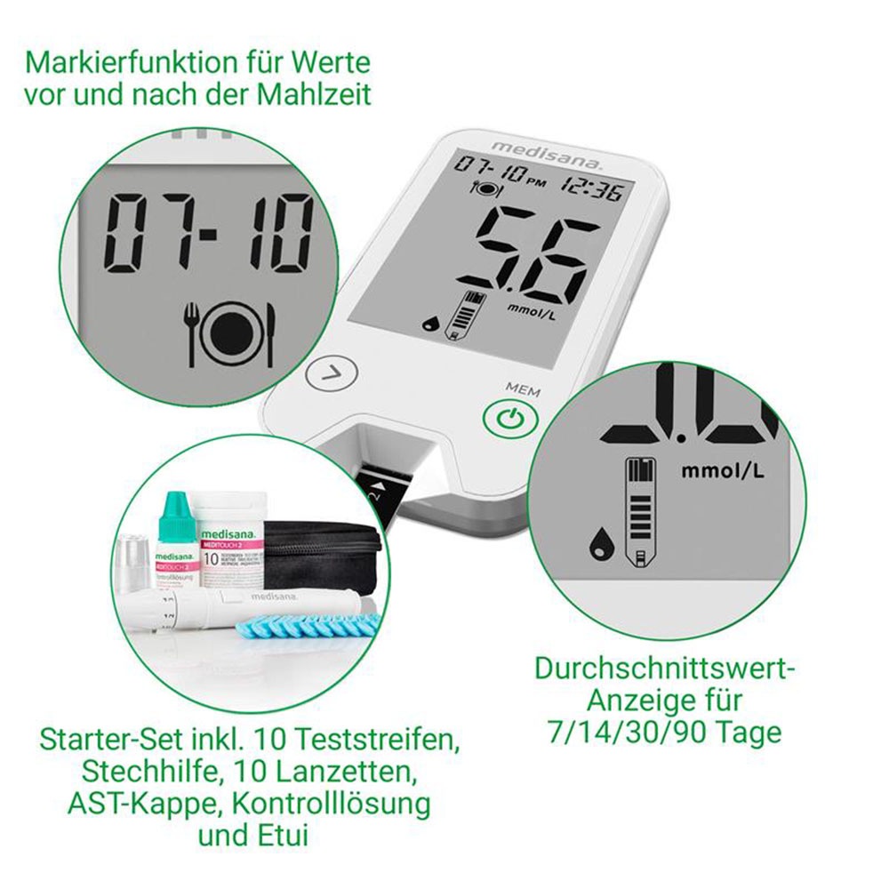 Medisana Blutzuckermessgerät »MediTouch2«, (1 St.)