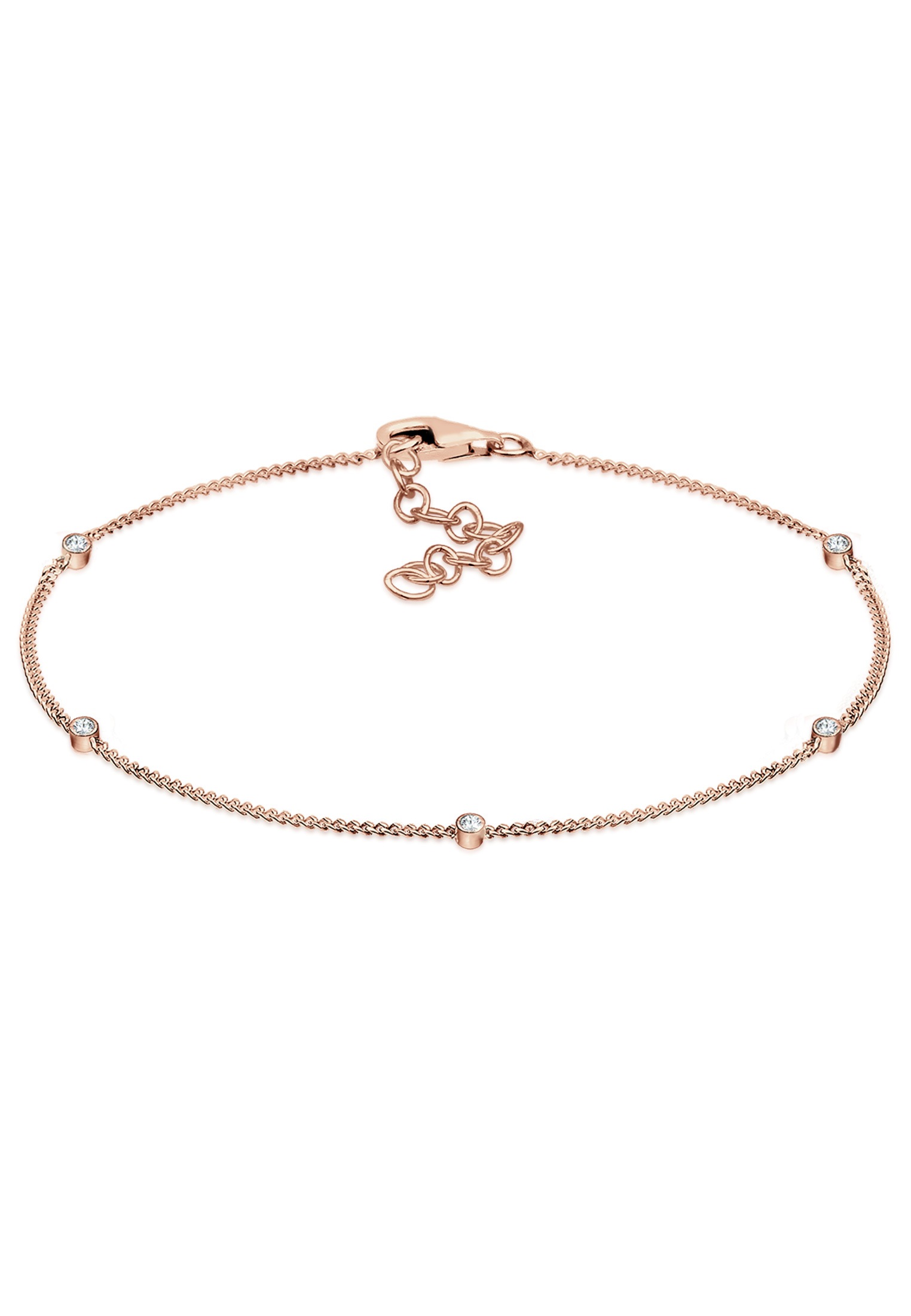 ELLI Damen Armband "Basic Kristalle ROSÉGOLD", 16cm,mit Steinen, Silber 925 (Sterlingsilber)rosegold, Silber 925 (Sterlingsilber), Armbänder