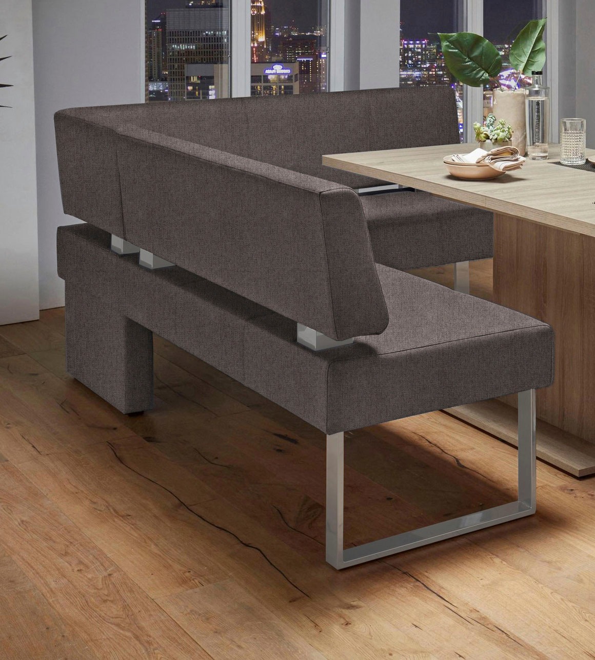 OTTO Home Rab Corner Bench Dark Brown 200x160cm 3