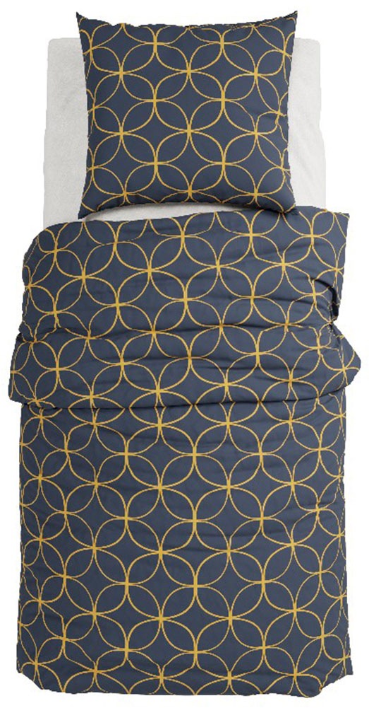 Bettwäsche GRUNDdunkelblau, Satin, Obermaterial: 100% Baumwolle, Bettwäsche, "Noctura Bettwäsche", Aus 100% Baumwollsatin gefertigt