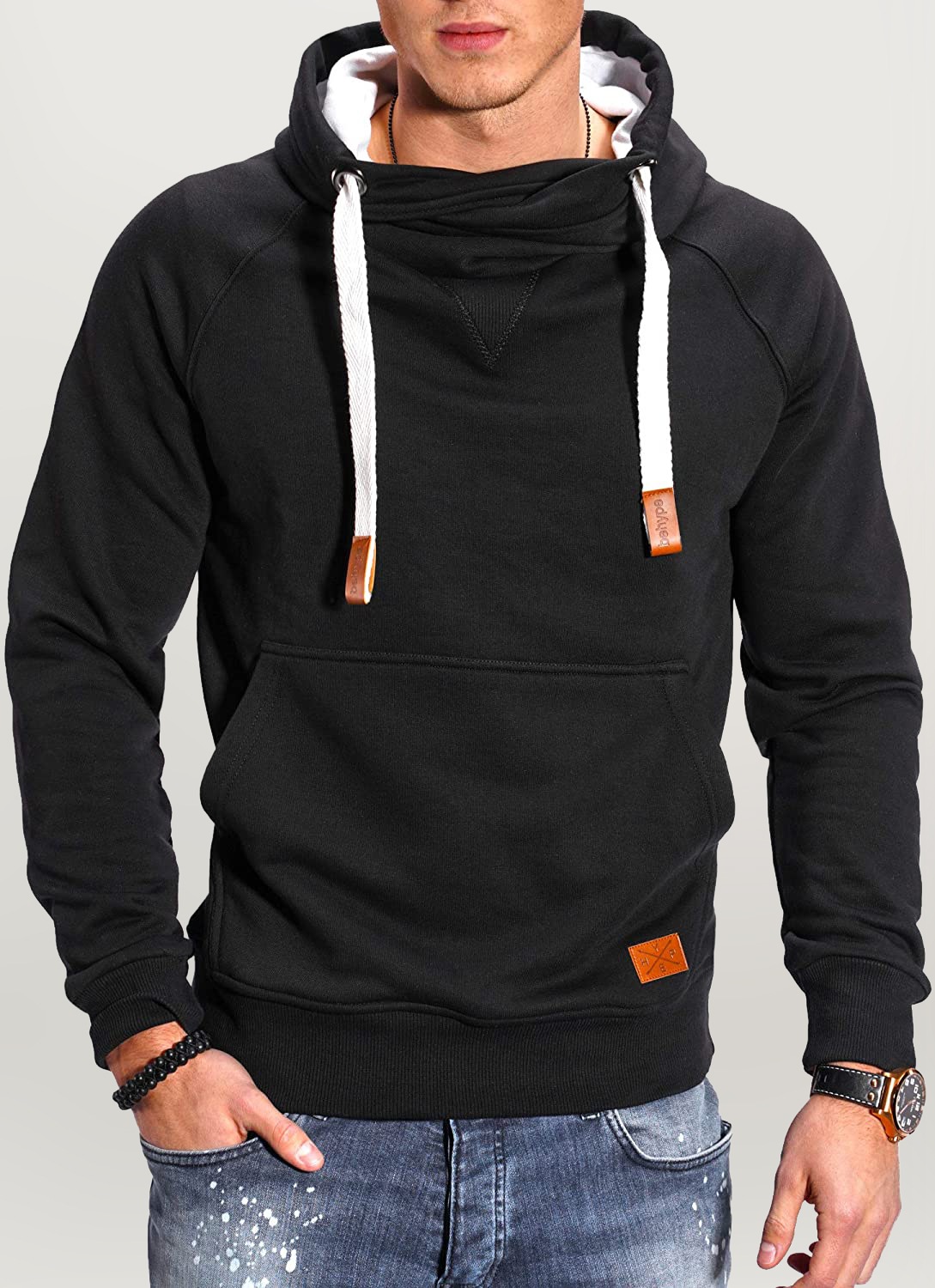 behype Kapuzensweatshirt »JULES«, mit hohem Kragen