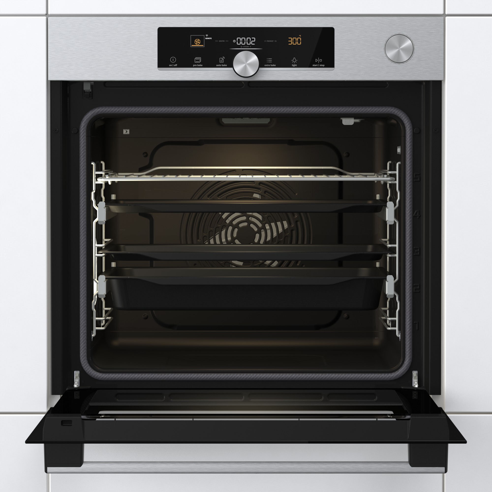 GORENJE Backofen »BPSA 6747«, BPSA6747A08XWI, Pyrolyse, 2fach Teleskopauszug, Wassertank für Dampf