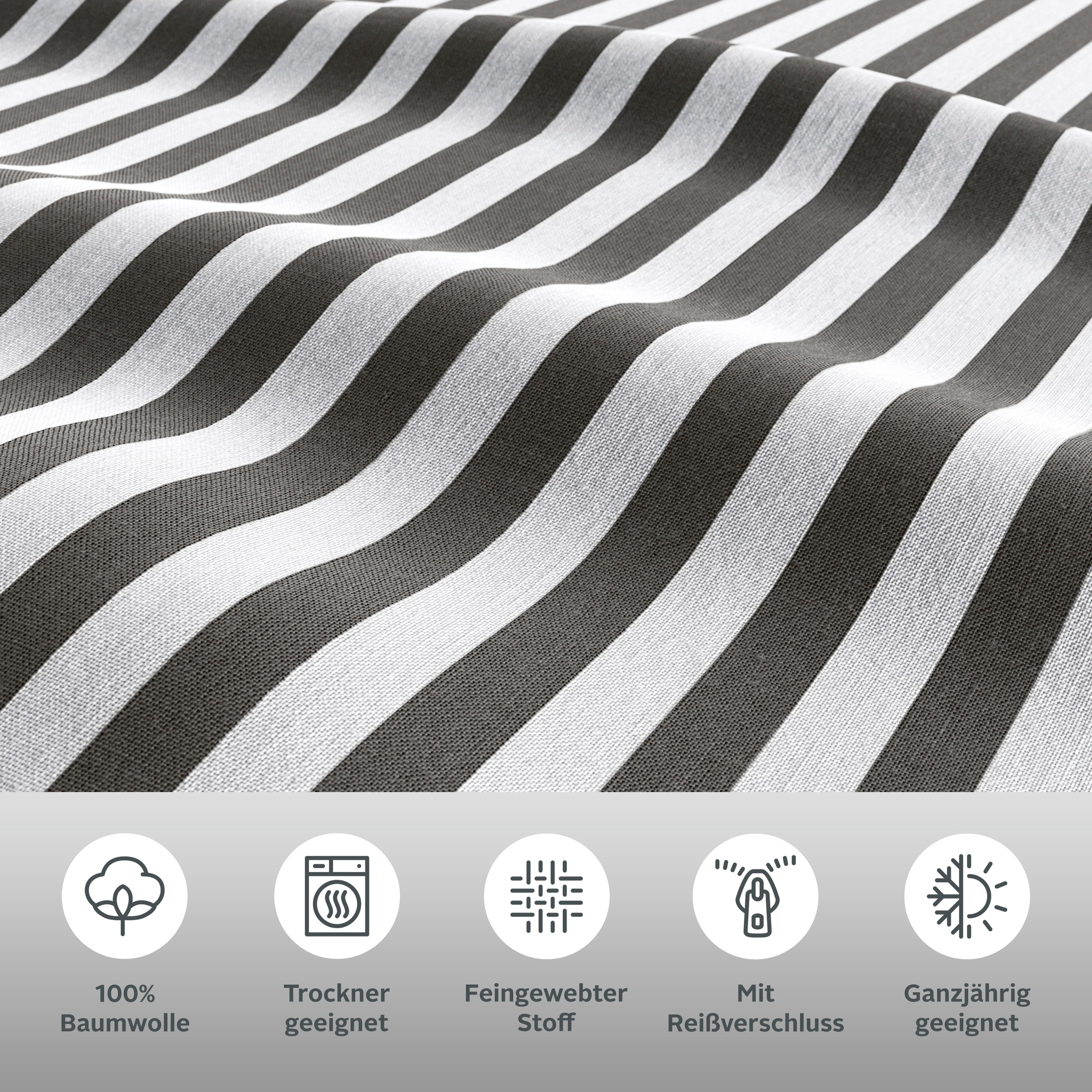 Thumbnail - LeGer Home by Lena Gercke Bettwäsche "Linnea" 2 aus 100% Baumwolle, Streifendesign