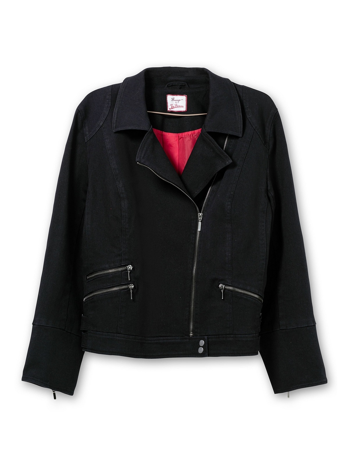 sheego by Joe Browns Kurzjacke »Große Größen«, ohne Kapuze, im Biker-Stil, mit besticktem Rücken