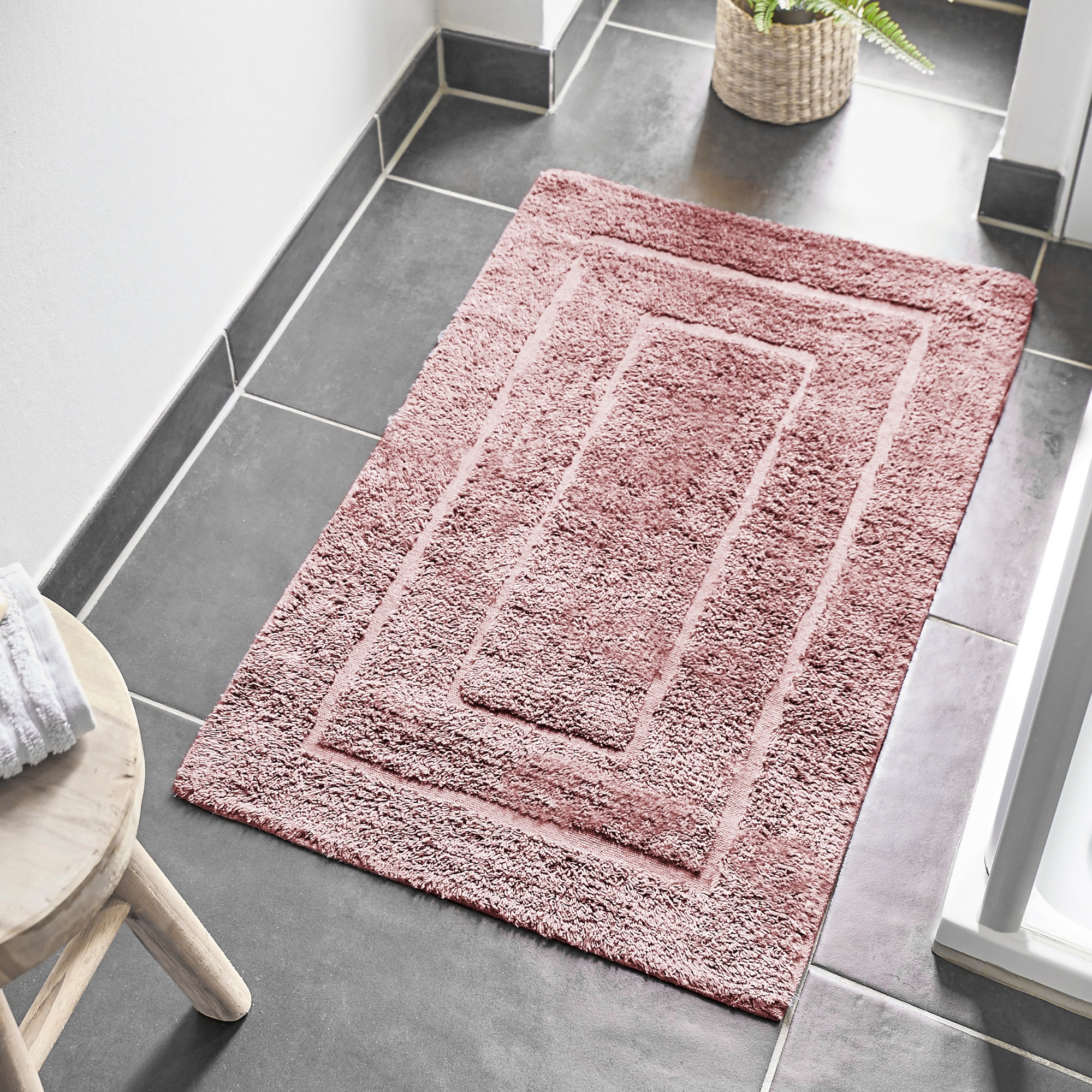 Andiamo Badematte »Havanna, 50x80 cm«, fußbodenheizungsgeeignet-schnell trocknend, Badteppich, Uni Farben, Hoch-Tief Effekt, verschiedene Designs