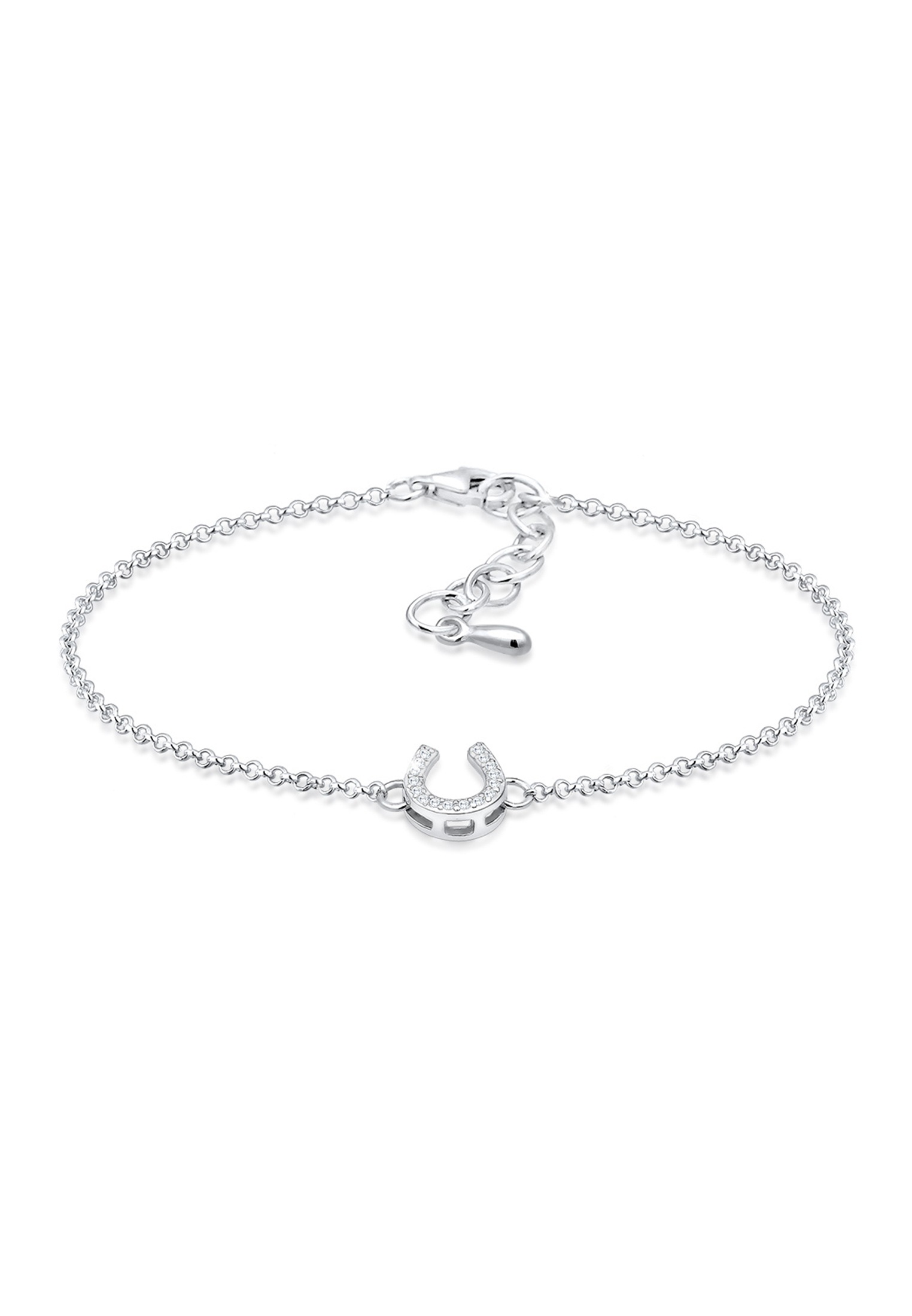 Elli Armband »Hufeisen Glücksbringer Zirkonia Steine 925 Silber«