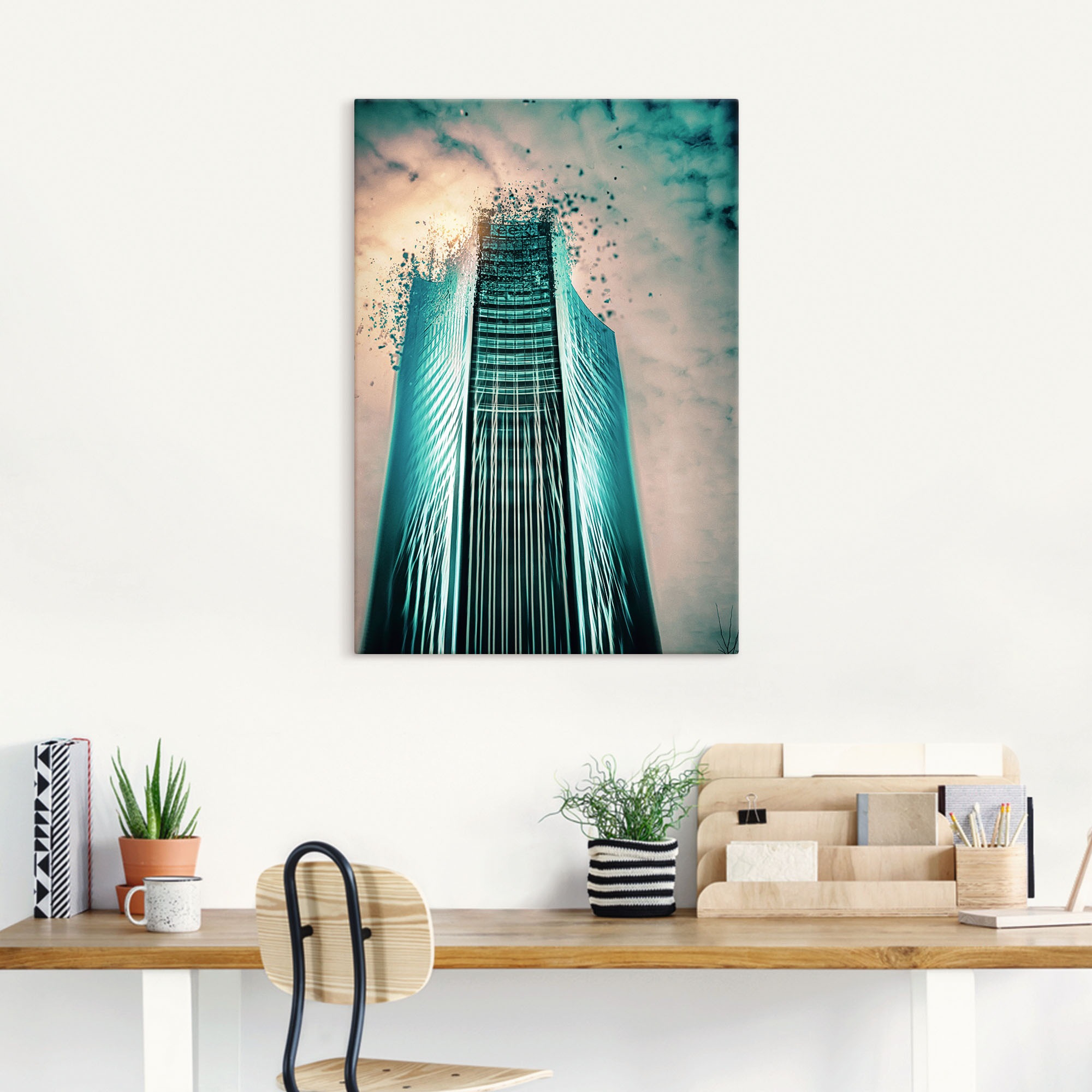 Artland Wandbild »Aufloesung, Panorama Tower City Leipzig«, Gebäude, (1 St.), als Alubild, Leinwandbild, Wandaufkleber oder Poster in versch. Größen