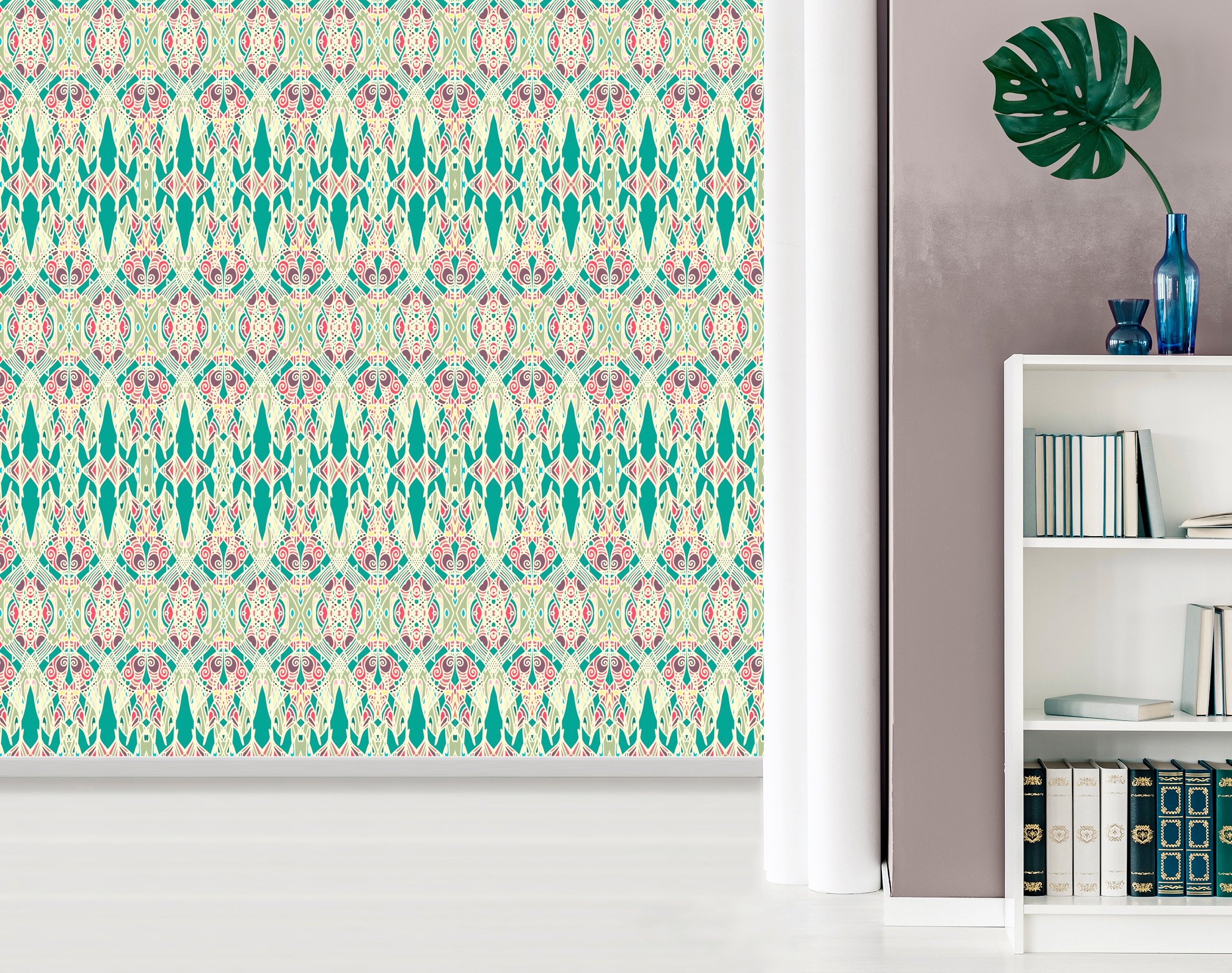 queence Vinyltapete »Liara«, bedruckt-Barock-Antikoptik-Kunst, 90x250cm, selbstklebend, kinderleichte Anbringung, Sticker