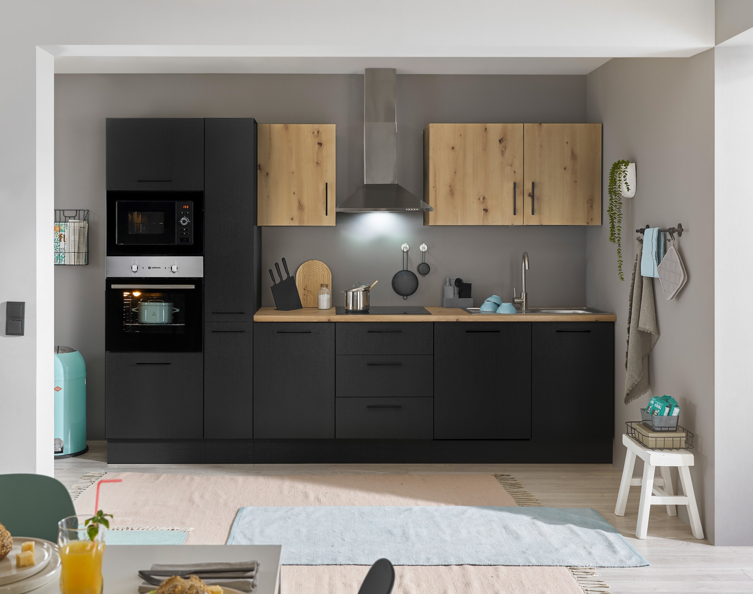 BASIC by Balculina Küchenzeile »Turin«, Breite 310 cm, wahlweise mit E-Geräten