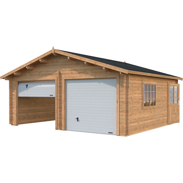 Palmako Garage »Roger«, BxTxH: 629x565x310 cm, mit Sektionaltor, hellbraun  online bestellen | BAUR