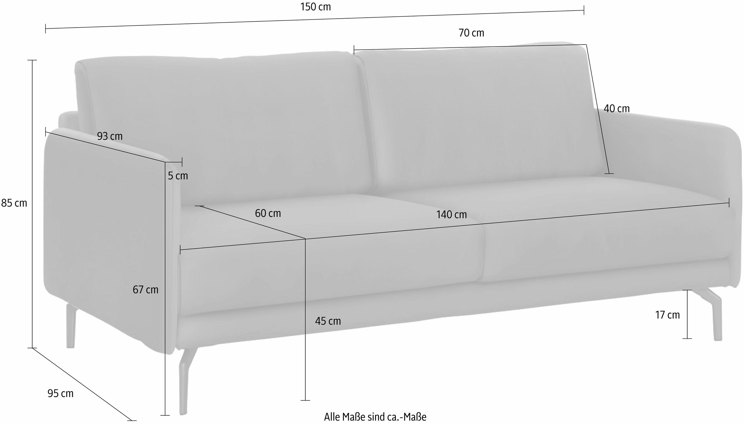 Creation BY ROLF BENZ 2-Sitzer »CR.450, Designsofa, Loungesofa«, Armlehne sehr schmal, Alugussfüße in umbragrau, Breite 150 cm