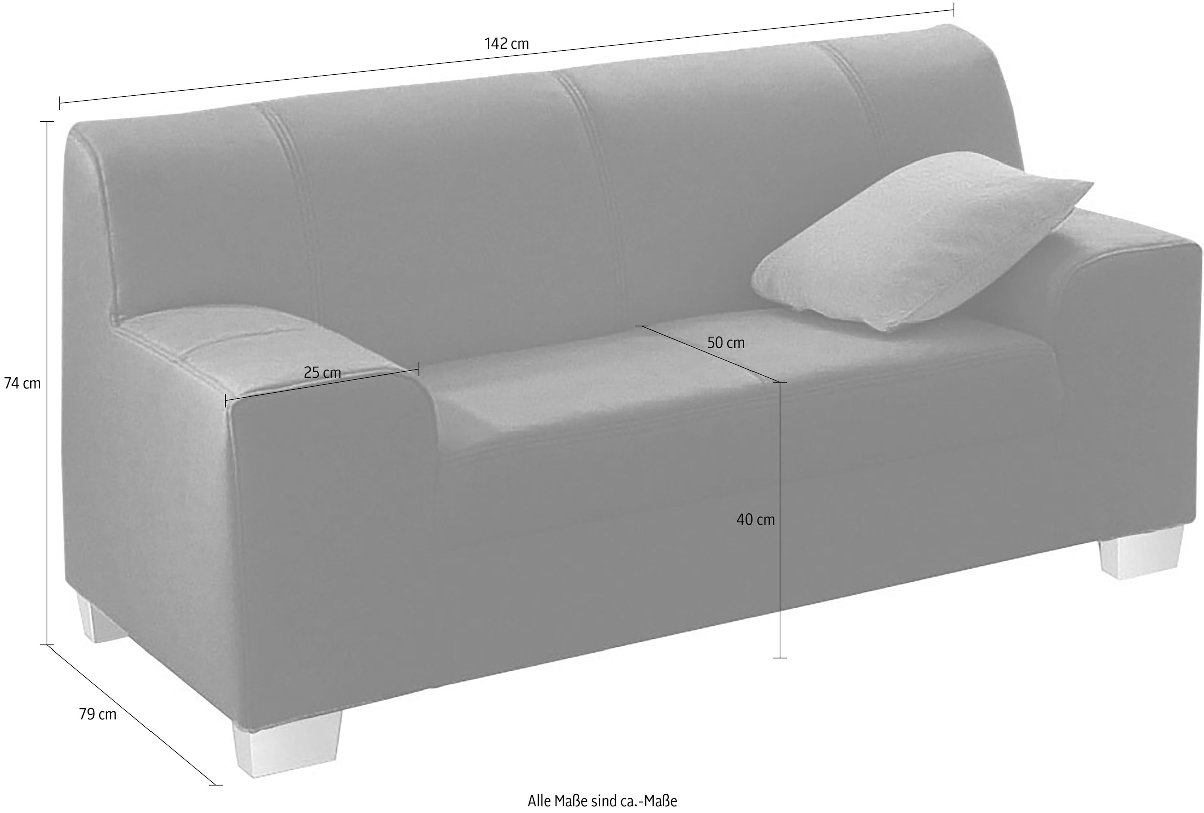 DOMO collection 2-Sitzer »Amando zeitlos und modern, komfortabel,«, in vielen Bezugsvarianten, auch in Leder