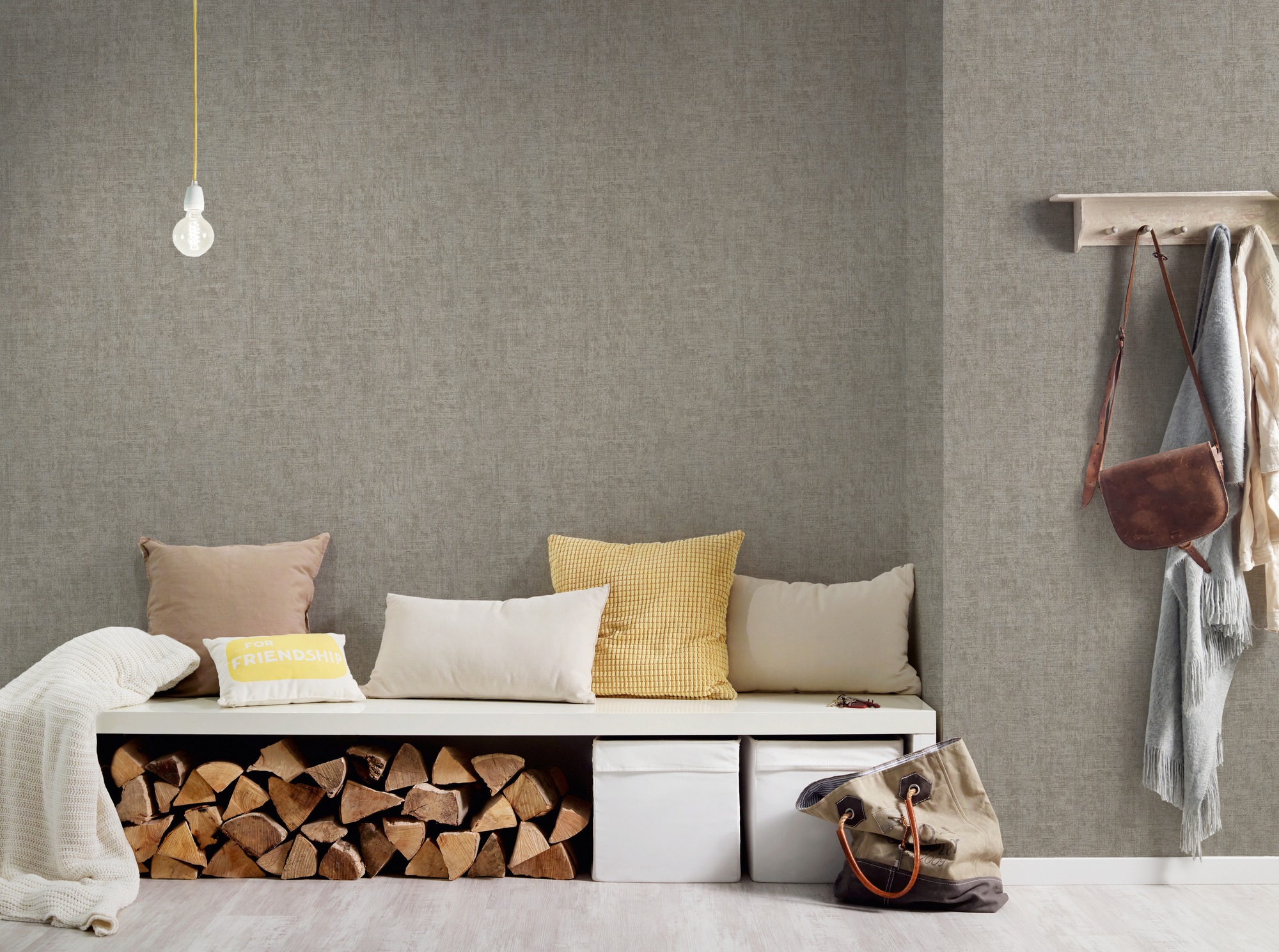 A.S. Création Vliestapete »Greenery in Vintage Optik« uni Strukturtapete