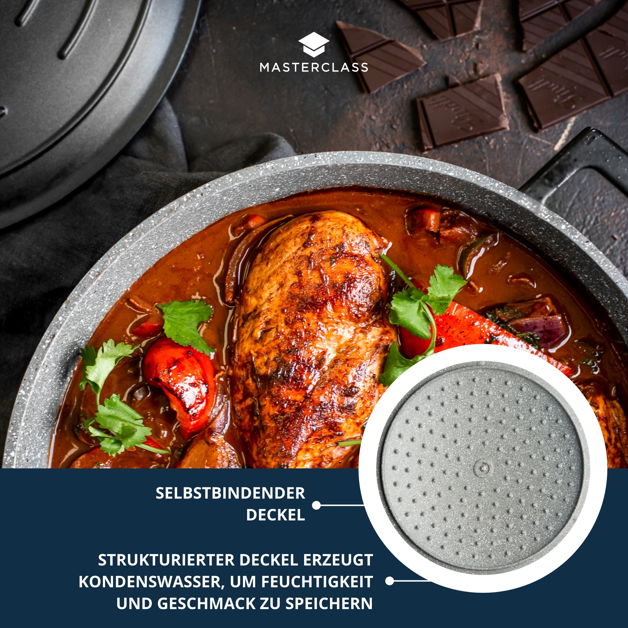 Master Class Kasserolle »MasterClass«, Aluminiumguss, 5 Liter, ultraleicht, kratzfeste Antihaftbeschichtung, Induktion