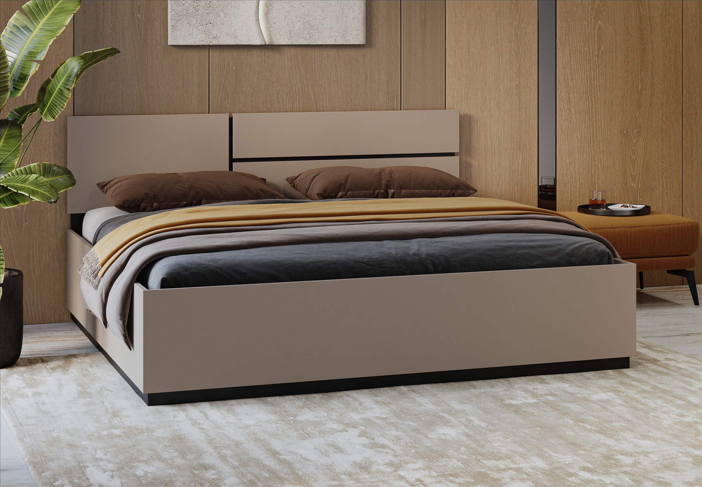 OTTO home Bett "Cross, moderner Bettrahmen" Doppelbett in zwei Grössen, sta günstig online kaufen