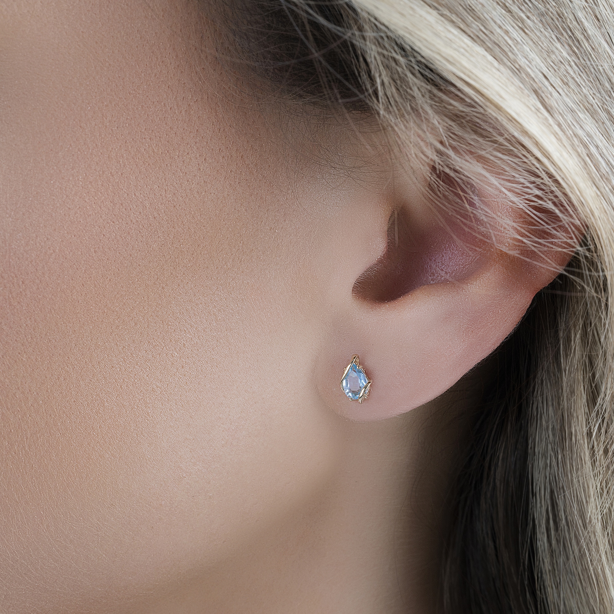 Fascination by Ellen K. Paar Ohrstecker »375/- Gelbgold glanz Blautopas«