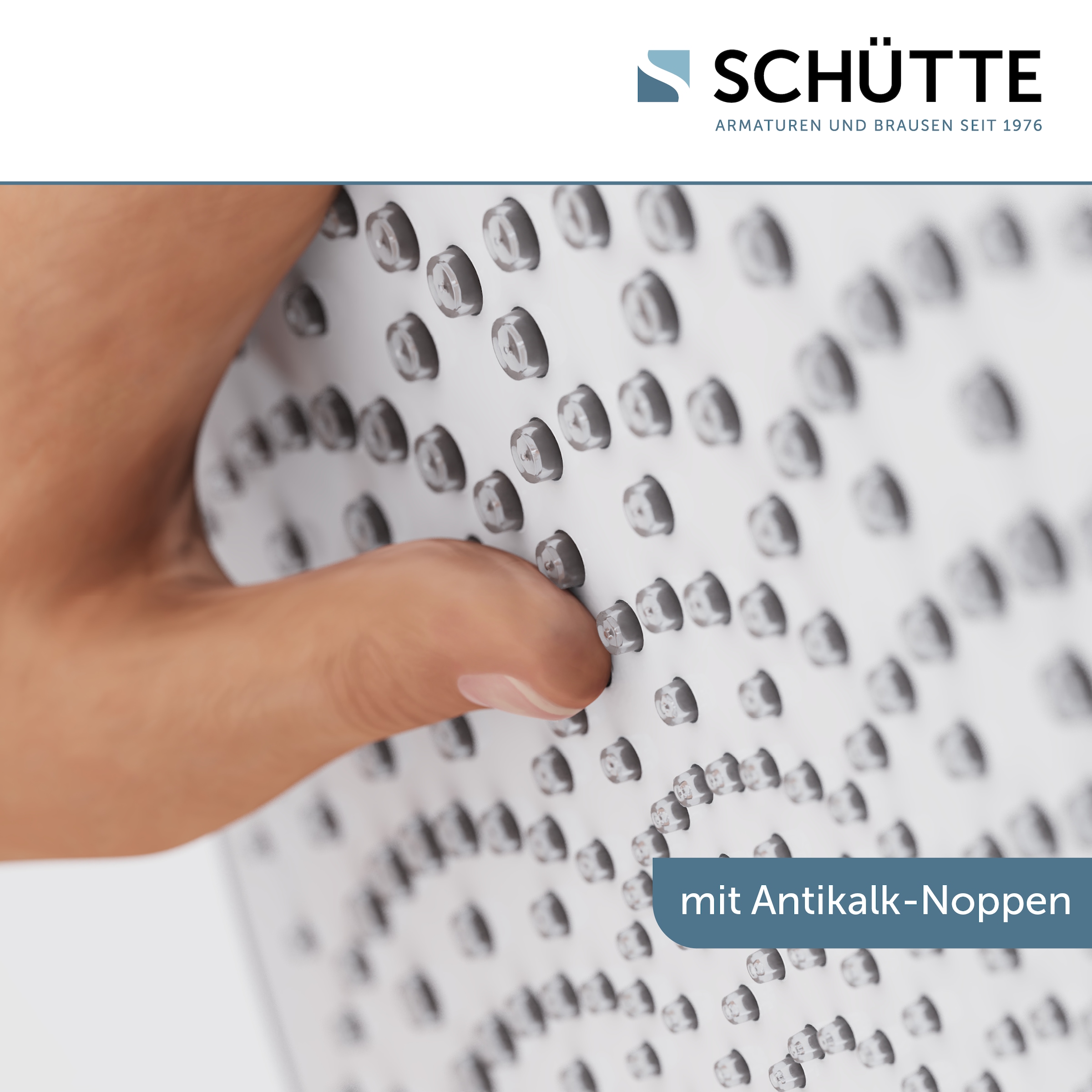 Schütte Kopfbrause »CAPRI«, Regendusche, Antikalknoppen, rund, Samtstrahltechnologie