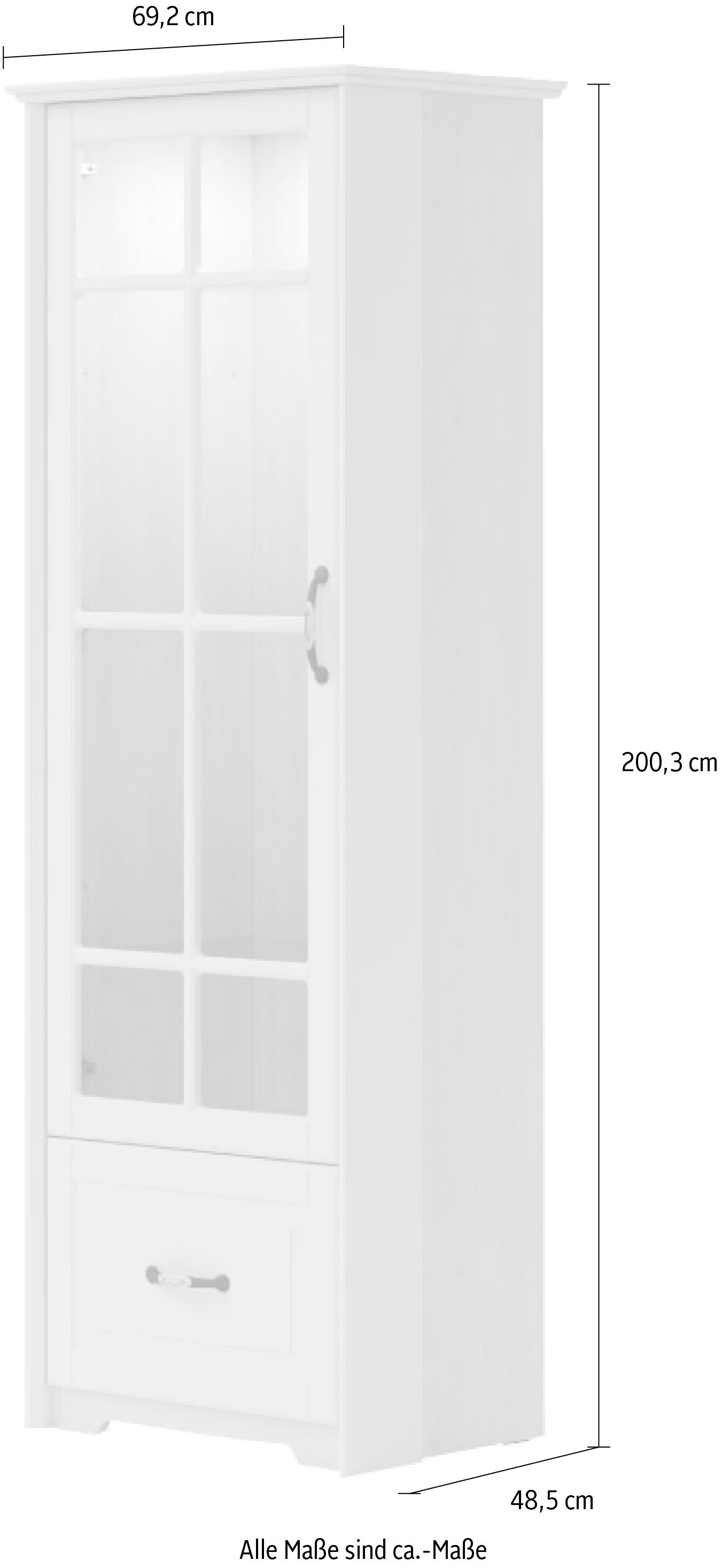 Home affaire Glasvitrine »Evergreen«, UV lackiert, Tür mit Sicherheitsglas  4 mm, mit Soft-Close-Funktion | BAUR
