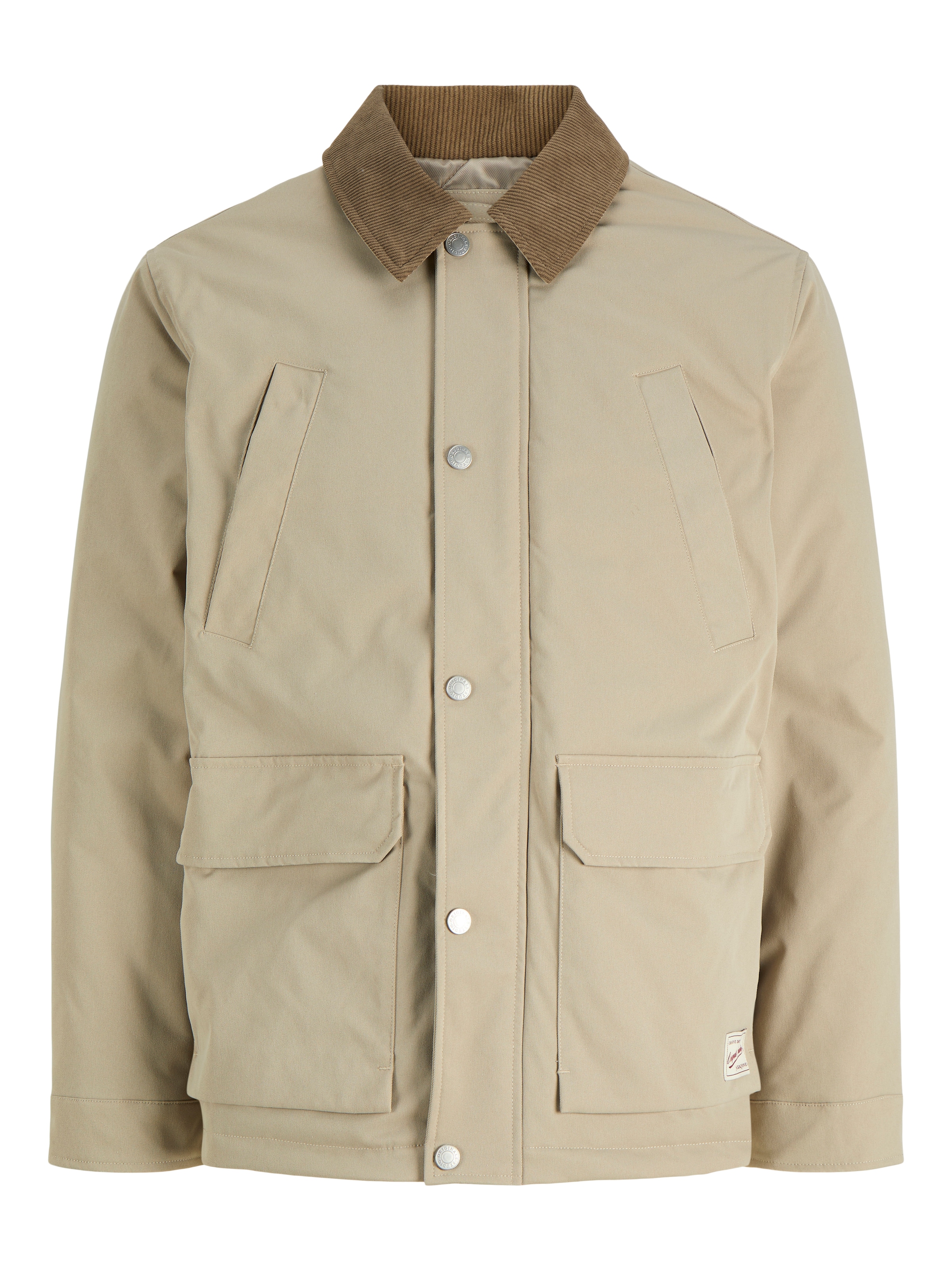 Jack & Jones Fieldjacket "JORNORREBRO PADDED BARN JACKET SN" Kunstfaser, mit Knopfleiste