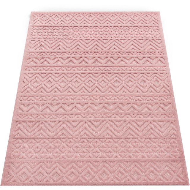 Paco Home Teppich »Livorno 673«, rechteckig, Uni-Farben, Scandi, Rauten  Muster, Hoch-Tief Effekt, Outdoor geeignet auf Rechnung | BAUR