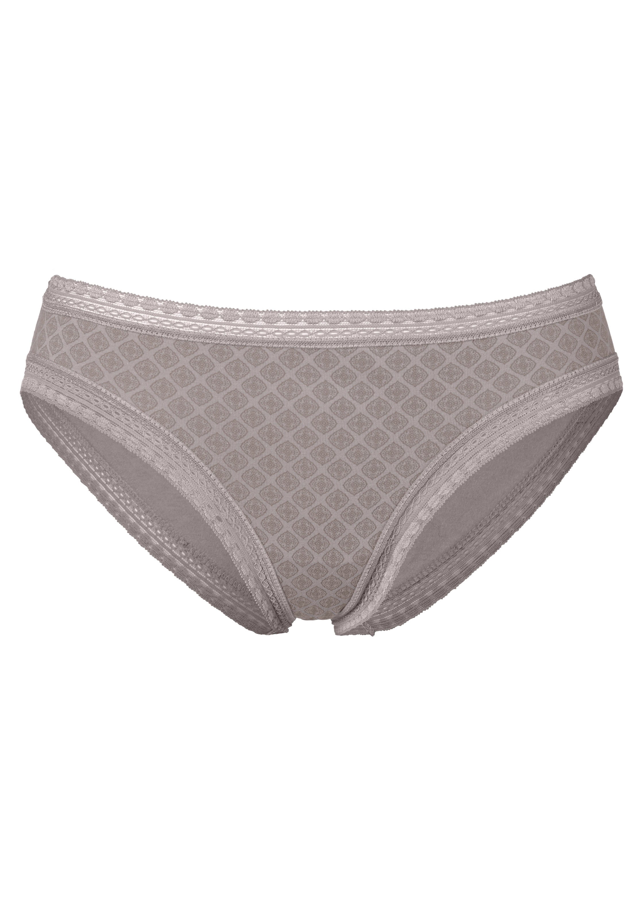 LASCANA Bikinislip, (3er-Pack), aus elastischer Baumwolle mit weicher Spitze