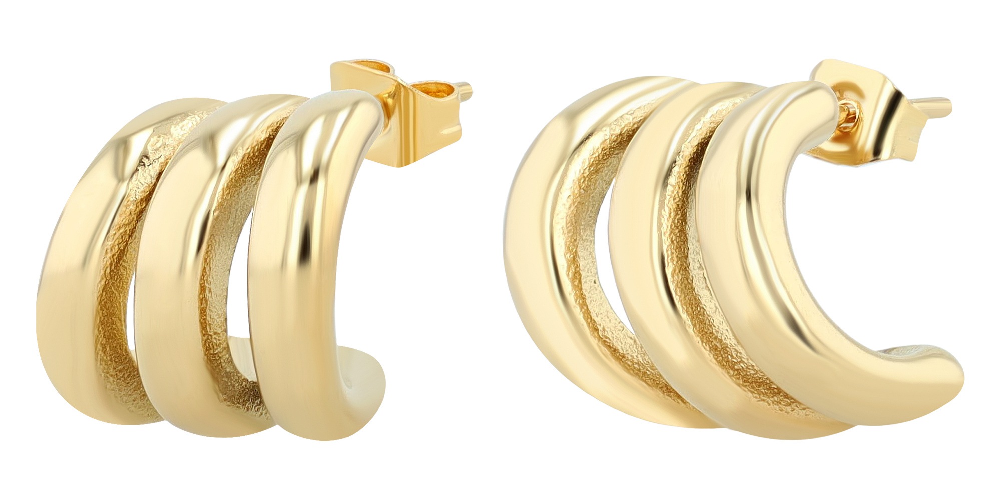 Paar Creolen ADELIA´S "Damen Ohrringe – Creole aus Edelstahl", Damen, Gr. Damen, Edelstahl, gold, Ohrringe, Ein kleines Geschenk mit großer Wirkung 2