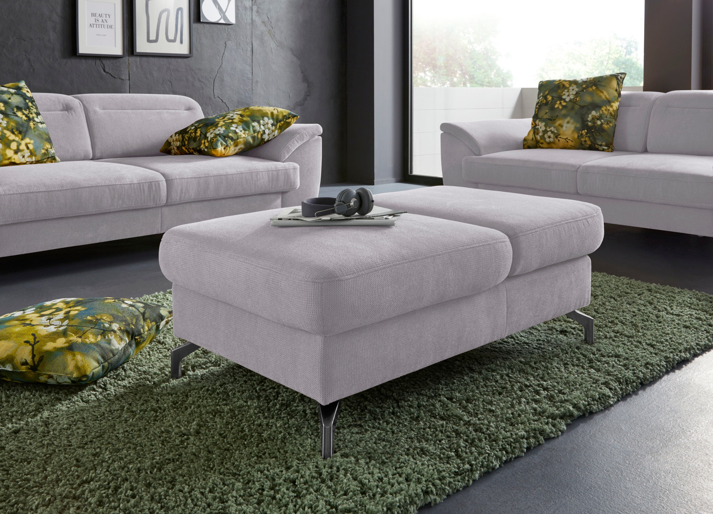 sit&more Hocker »Percy«, Fußhöhe 15cm, mit Klappfunktion, wahlweise in 2 Fußfarben