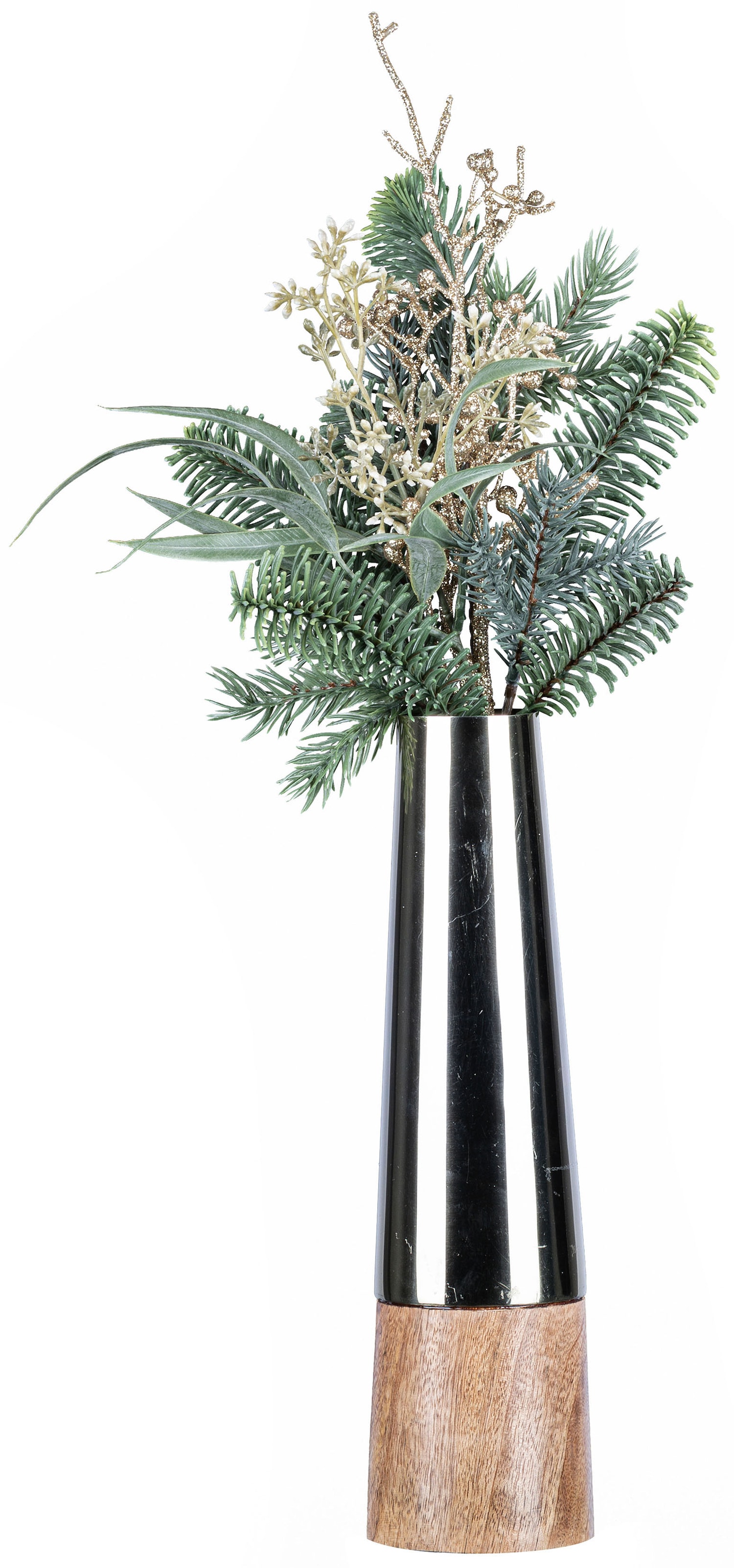 Creativ deco Dekovase »Weihnachtsdeko«, (Set, 2 St., 1 Vase, 1 Bouquet),  mit hübschem Tannen-Mix-Bouquet bestellen | BAUR | Dekoteller