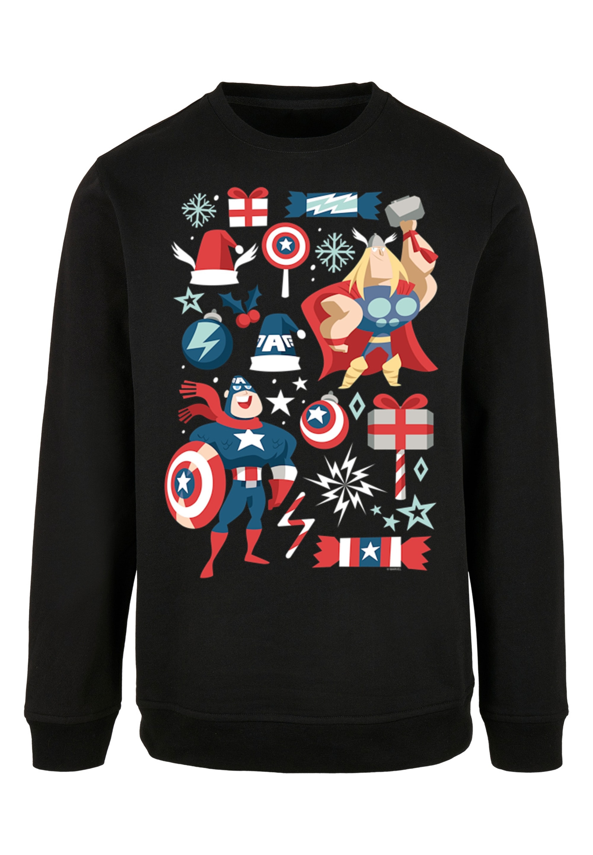 F4NT4STIC Kapuzenpullover »Marvel Thor und Captain America christmas«, Print