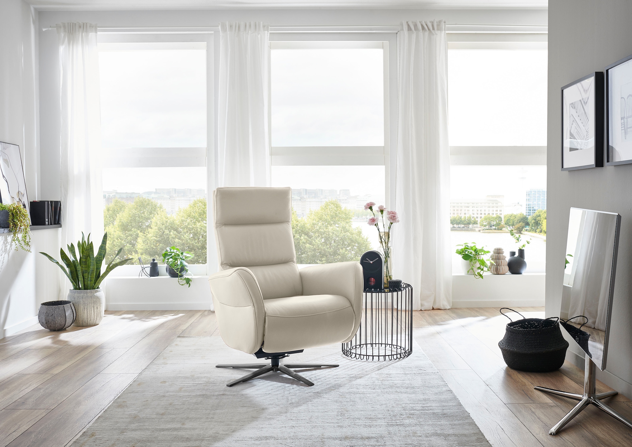 Die PlanBar Relaxsessel »PN-RS20038 mit Metallsternfuß inkl. Relaxfunktion und Kopfverstellung« 1 Stk. tlg. 360° drehbar, mit Gasdruckverstellung