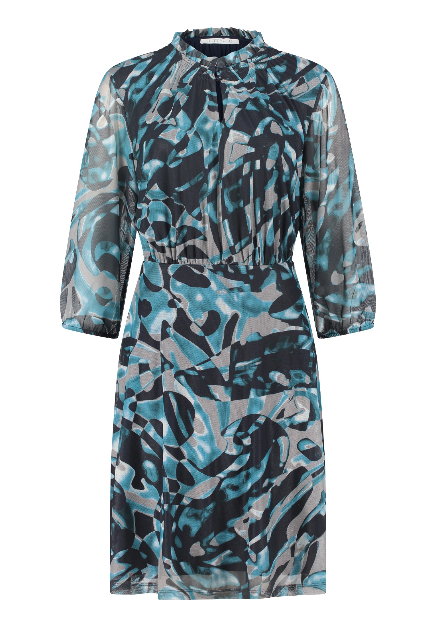 Betty&Co Sommerkleid "Betty & Co Damen Freizeitkleid mit 3/4 Arm", Raffung günstig online kaufen