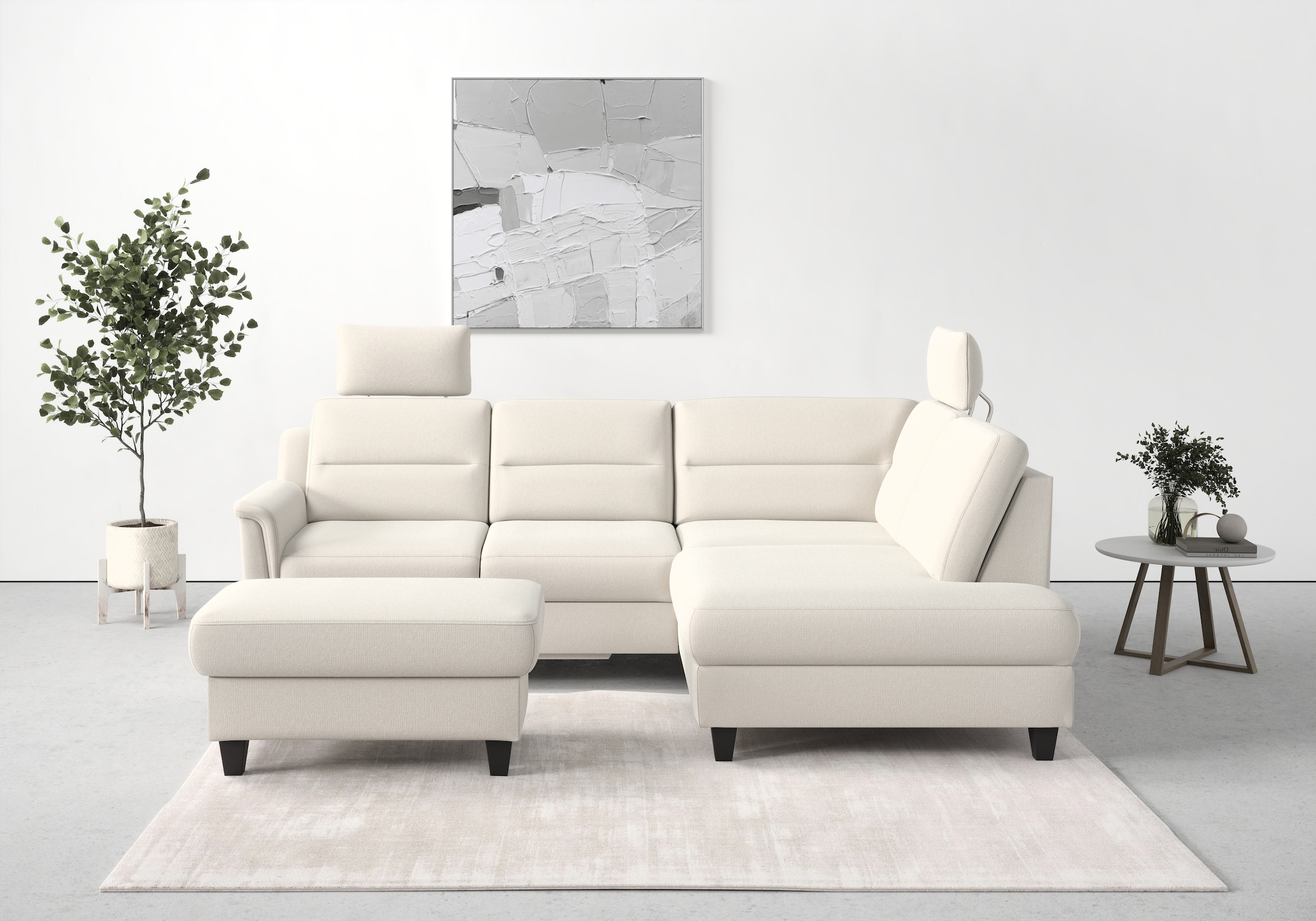 sit&more Stauraumhocker »Farö«, mit Stauraum und Federkern und wengefarbenen Füßen