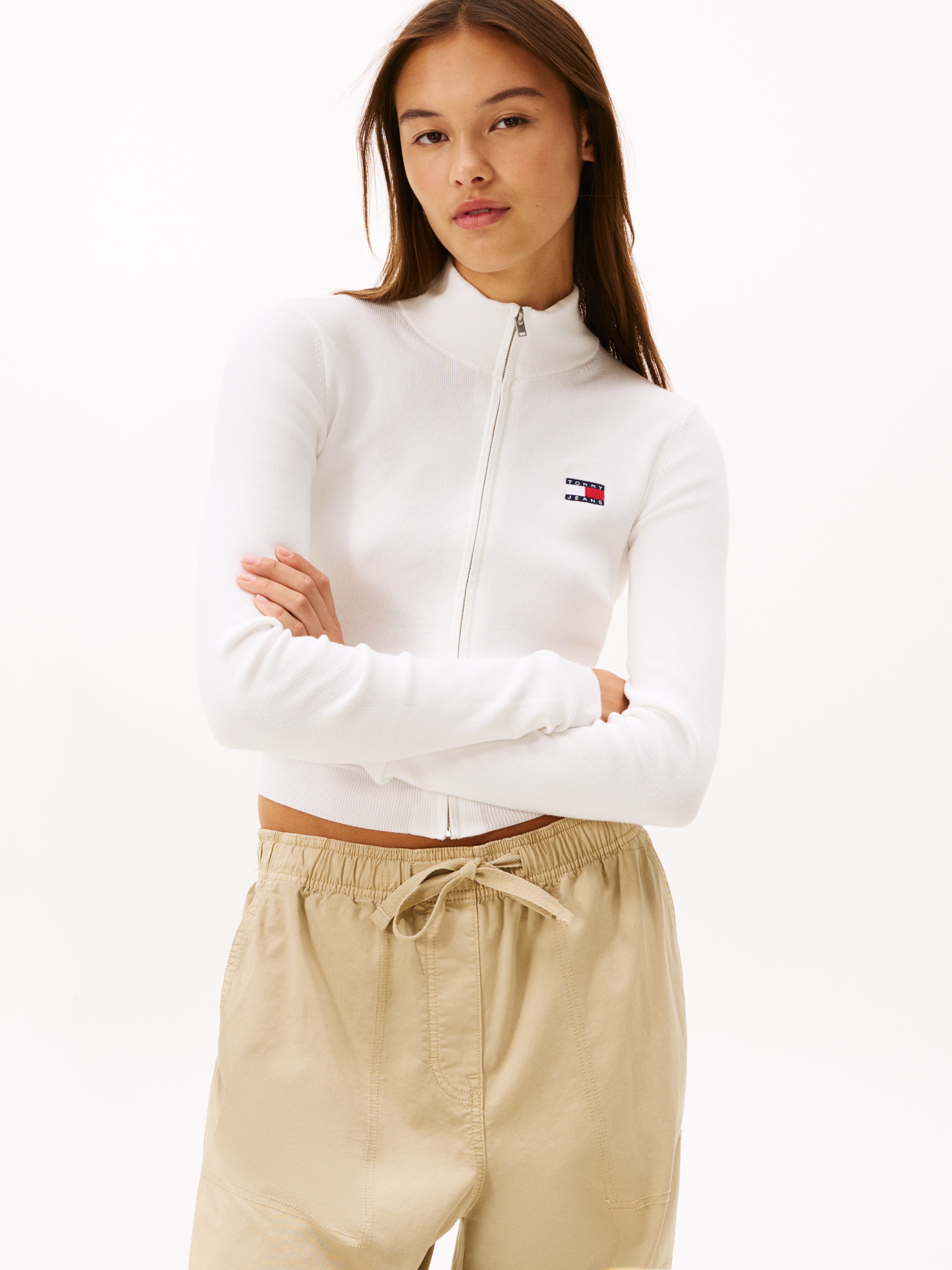 Tommy Jeans Strickjacke "TJW ZIP HIGH NECK CARDIGAN EXT" günstig online kaufen