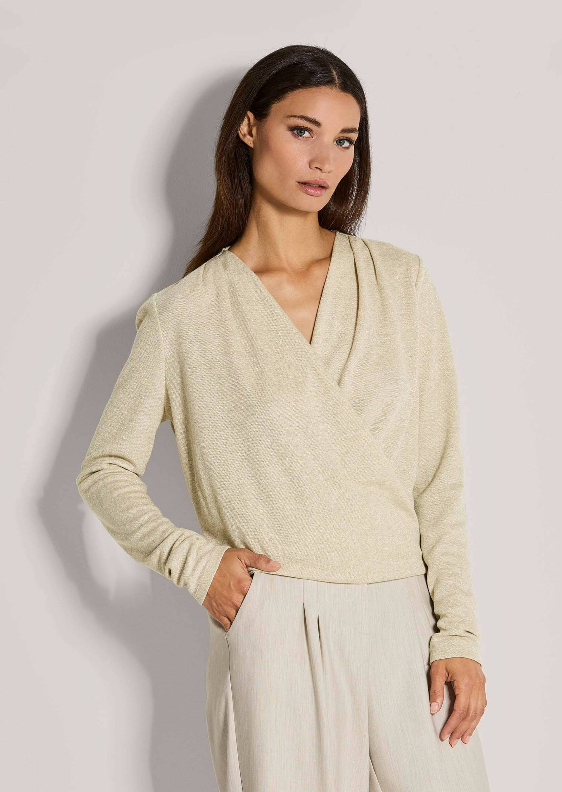 Thumbnail - MADELEINE Langarmshirt "Blusenshirt Glamouröses Oberteil mit Wickel-Design"