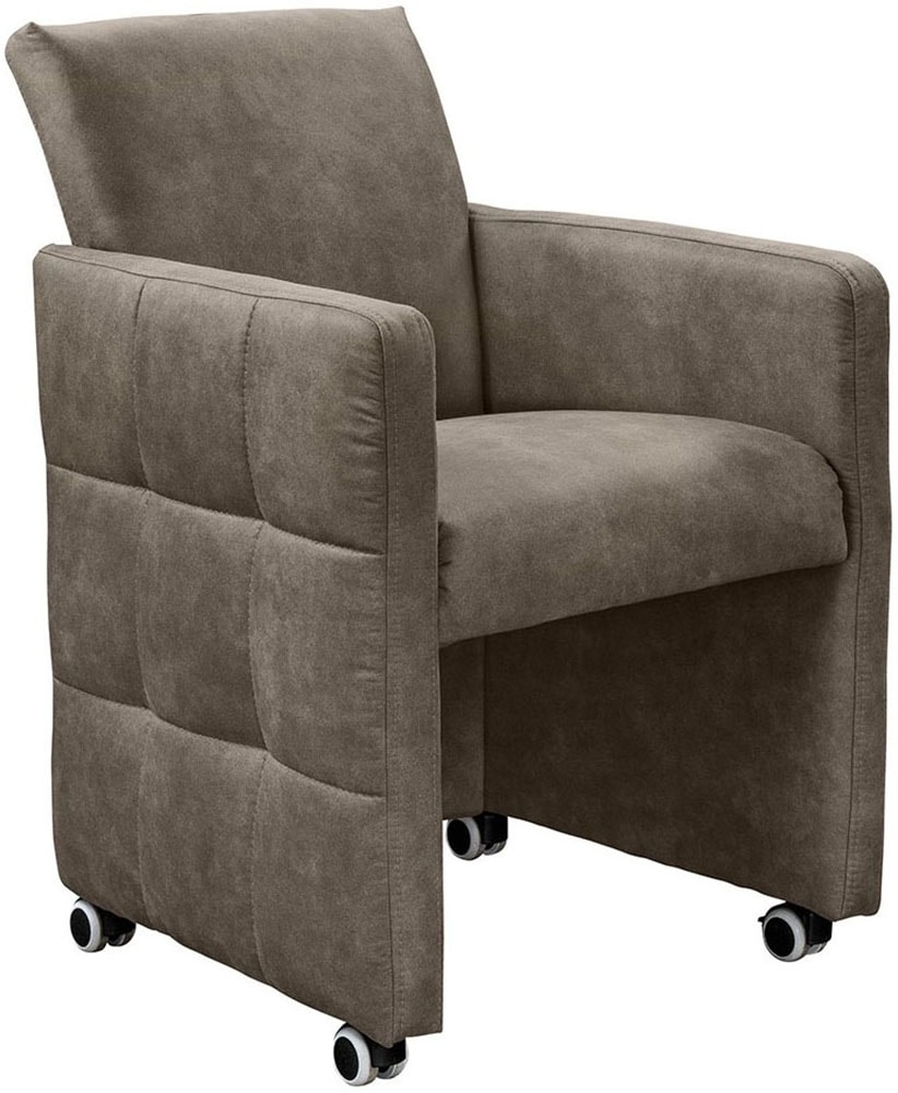 exxpo - sofa fashion Esszimmersessel "Barista, Loungesessel auf Rollen mit hoher Bodenfreiheit" Barista Clubsessel auf Rollen mit schmalen Armlehnen, modernes Design