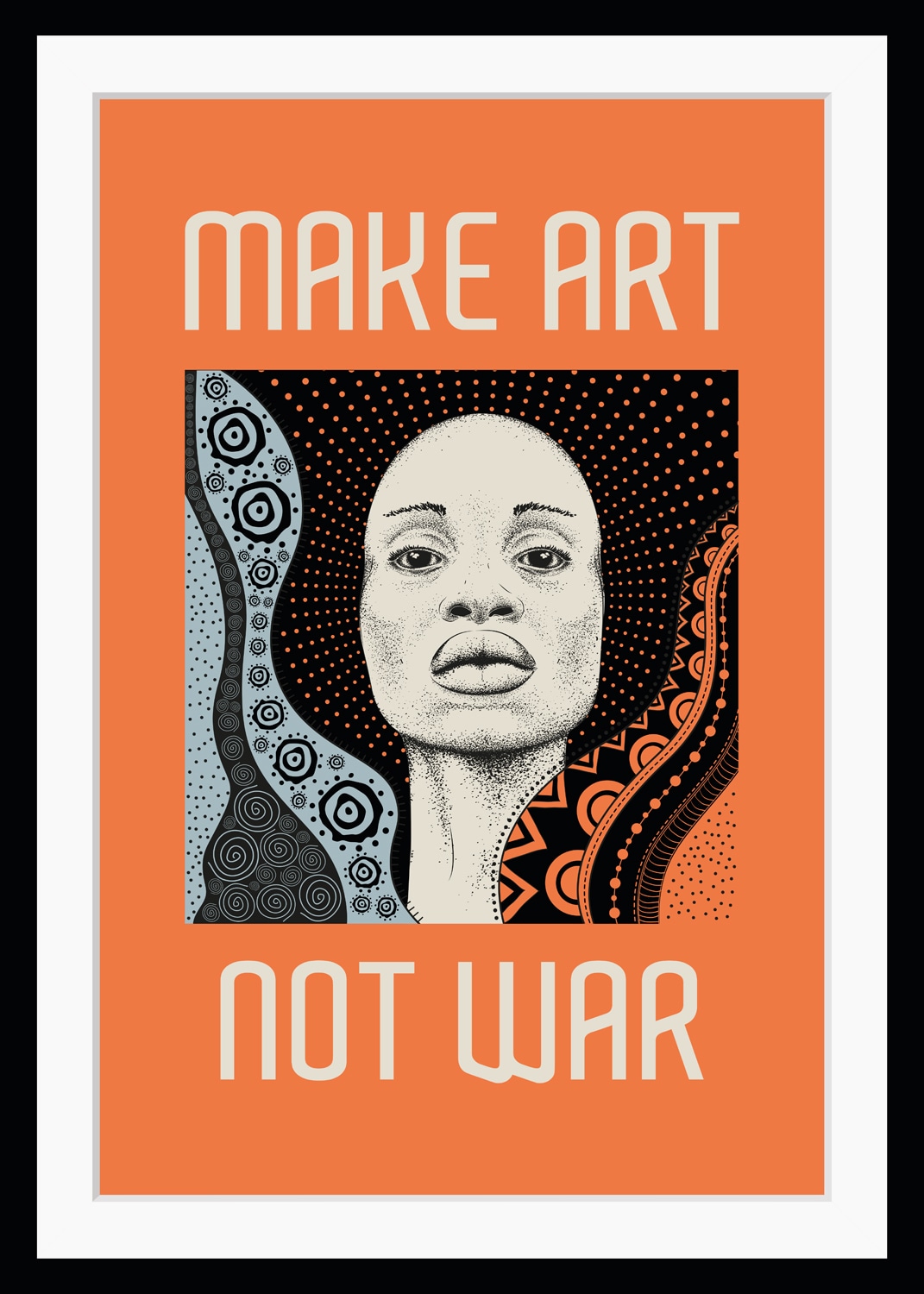 queence Bild "MAKE ART NOT WAR", Sprüche & Texte-Schriftzug-Kunst-Frau-Figu günstig online kaufen