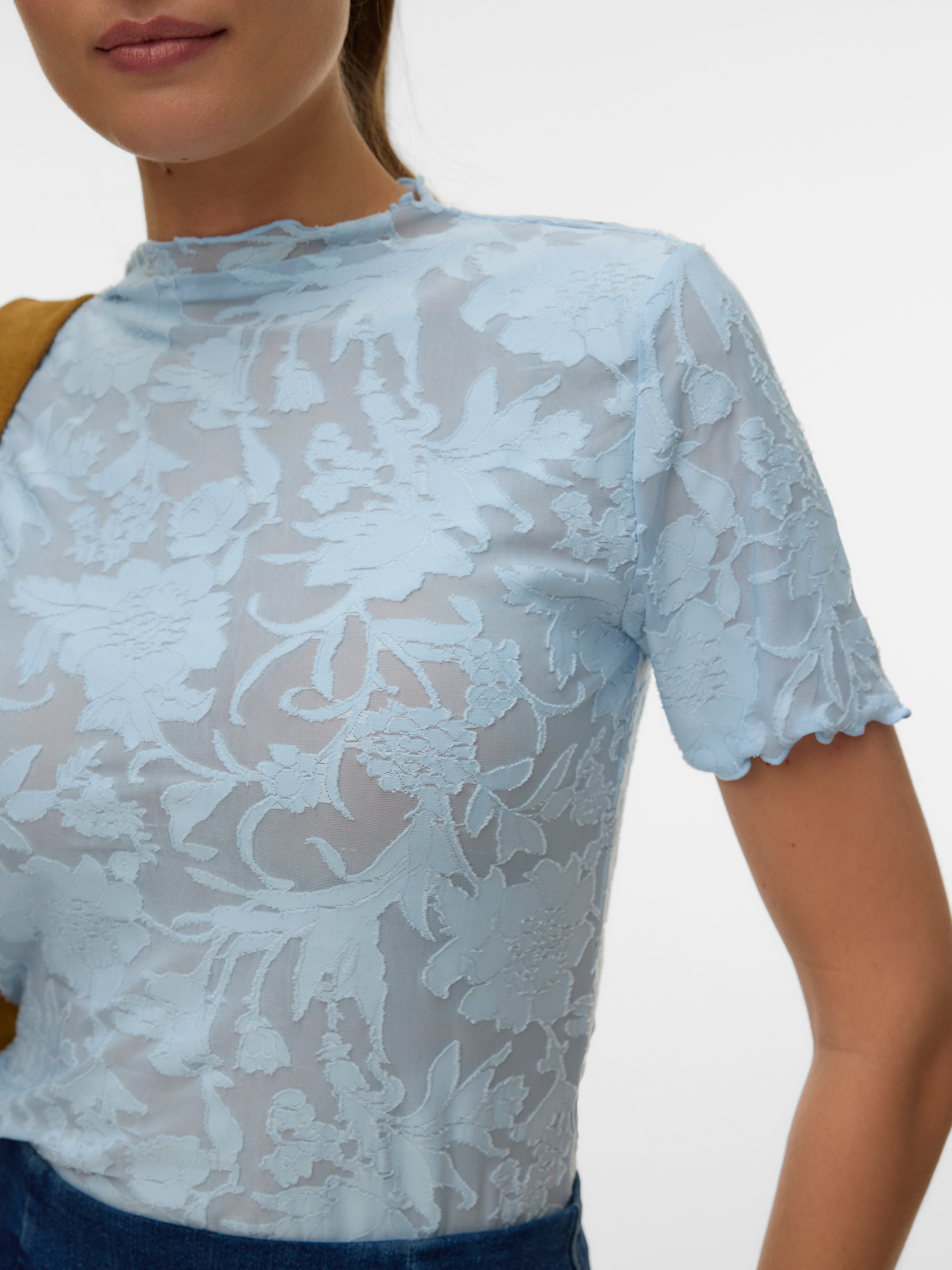 Thumbnail - Vero Moda Kurzarmshirt "VMLAYLA SS TOP JRS NOOS" Materialmix