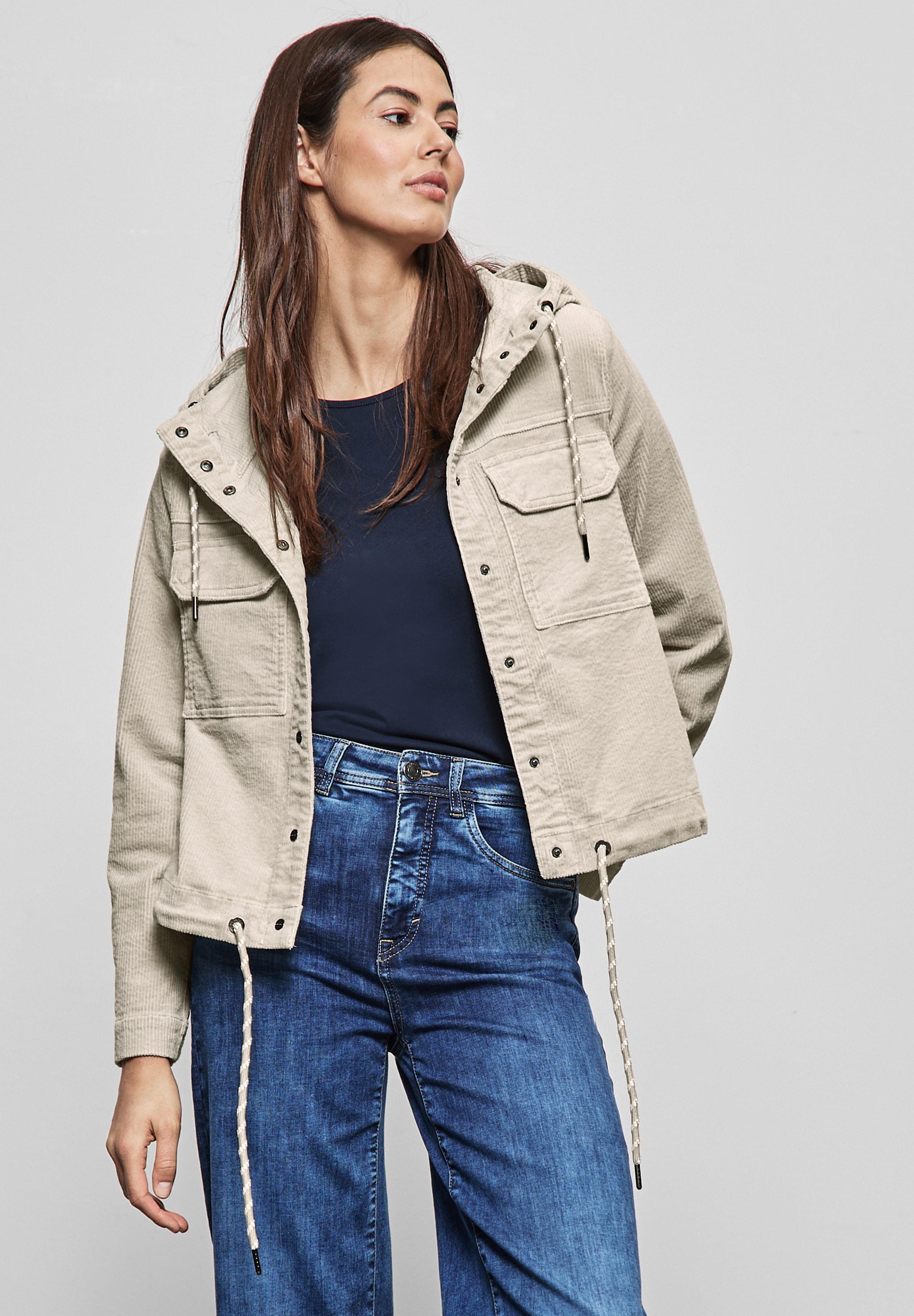STREET ONE Cordjacke, mit Kapuze, mit Kapuze