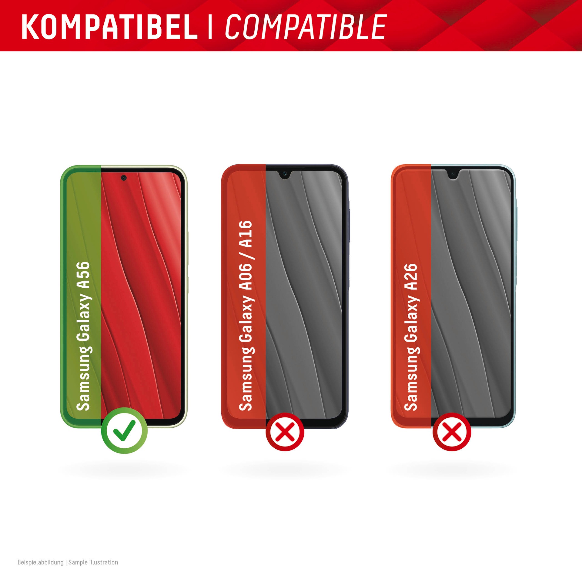 Displex Displayschutzglas »Smart Glass Screen Protection - ultra-dünn, unzerbrechlich, unsichtbar«, für Samsung Galaxy A56, Displayschutzfolie, Schutzfolie, Bildschirmschutz, kratz- & stoßfest