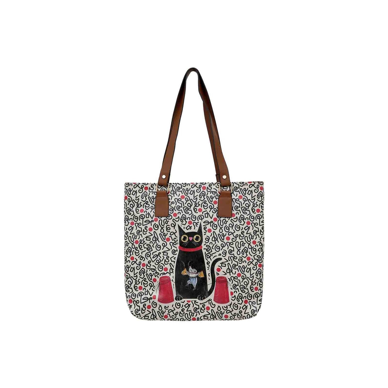 DOGO Umhängetasche »Multi Pocket Bag Cat And Mouse Damen Handtaschen (Fashion) /«, Vegan