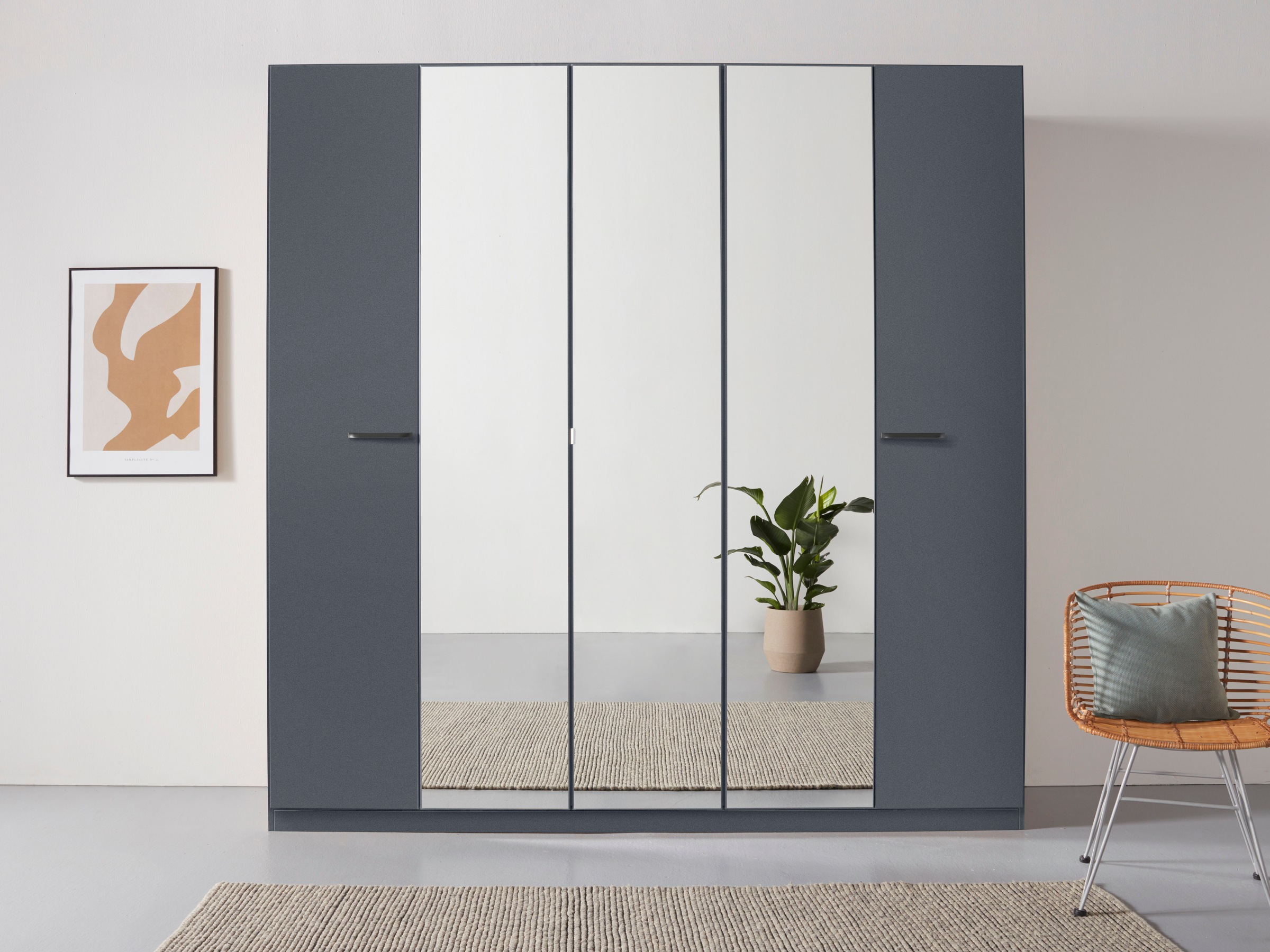OTTO home Kleiderschrank "Mehrzweckschrank Aktenschrank Möbel Mietswohnung Schlafzimmer OTELI" erhältlich in Breiten 91-360 cm, ab Breite 136cm inkl. Innenschubladen, mit zusätzlichen Einlegeböden, optional mit Spiegel MADE IN GERMANY